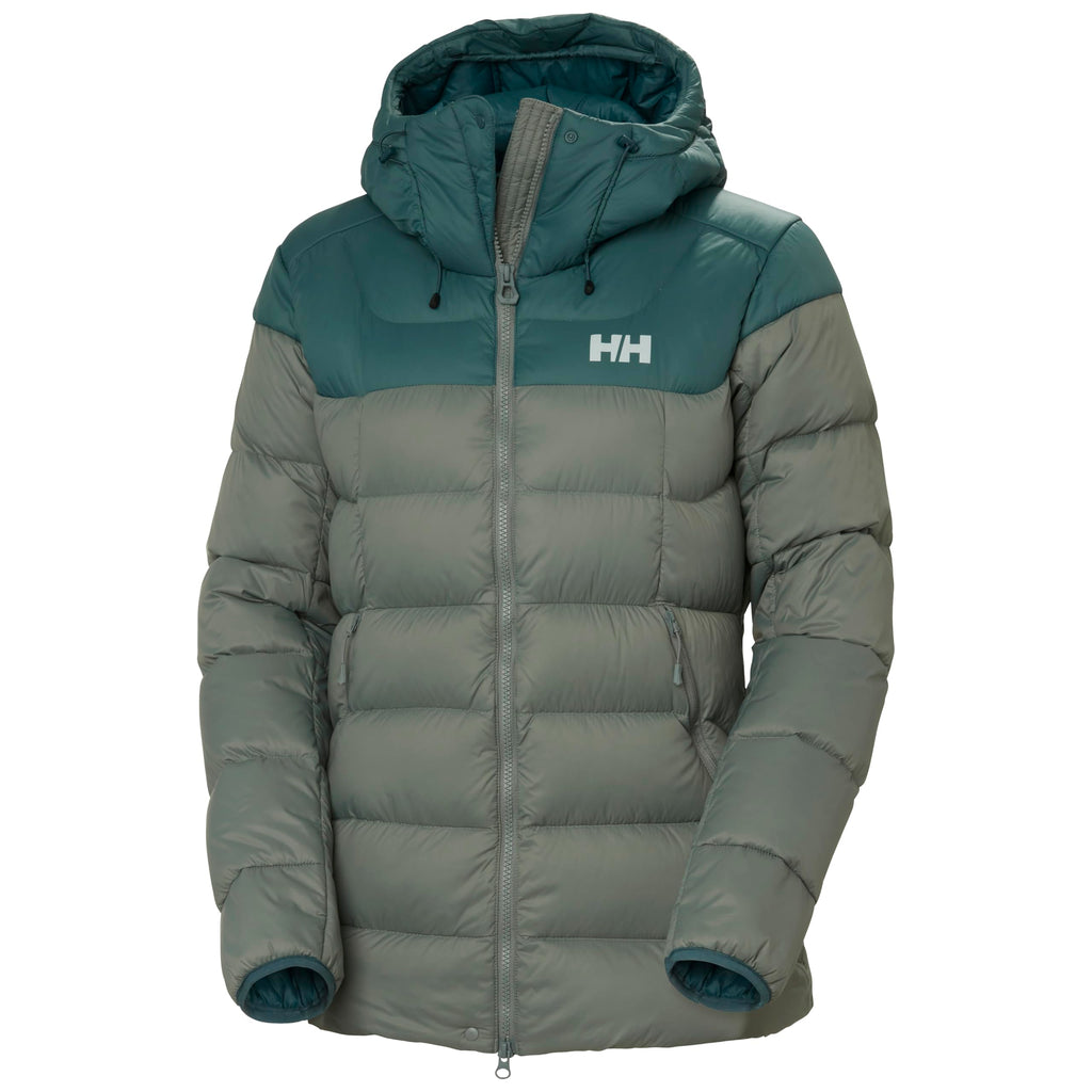 Helly Hansen W Verglas Glacier Down Jacket Abrigo, 485 Grey Cactus/Dark Creek, XS para Mujer