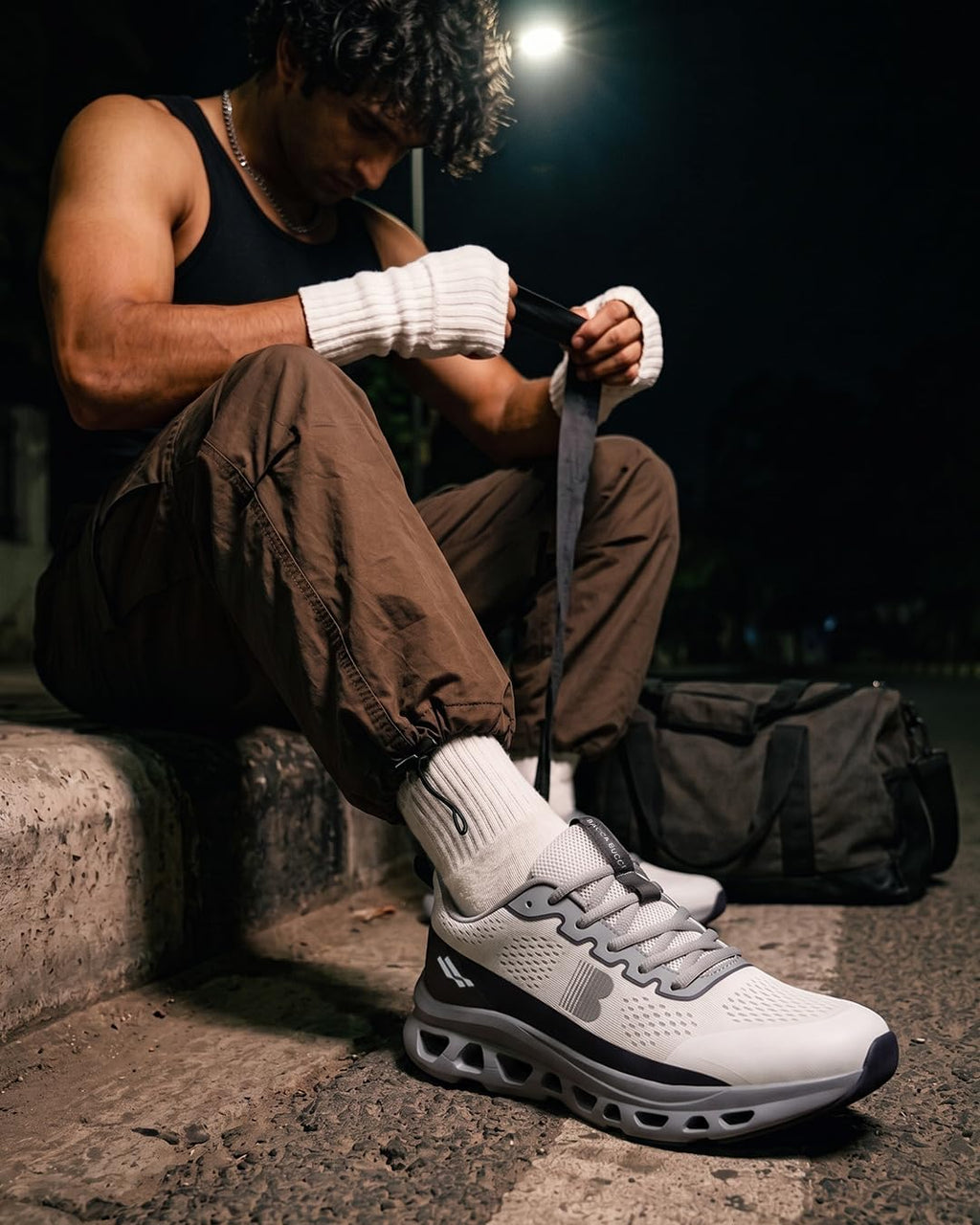 Bacca Bucci Balance Men’s Sports Sneakers | Ultra-Light Jacquard Running Shoes with Cushioned Rebound Sole Stone Grey UK 7