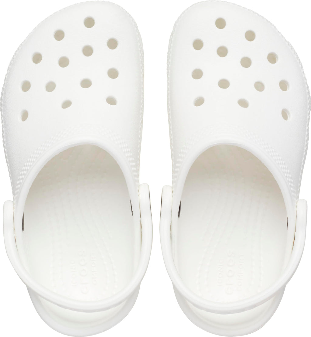 Crocs Unisex-Child Classic Clogs, White, 5 Big Kid