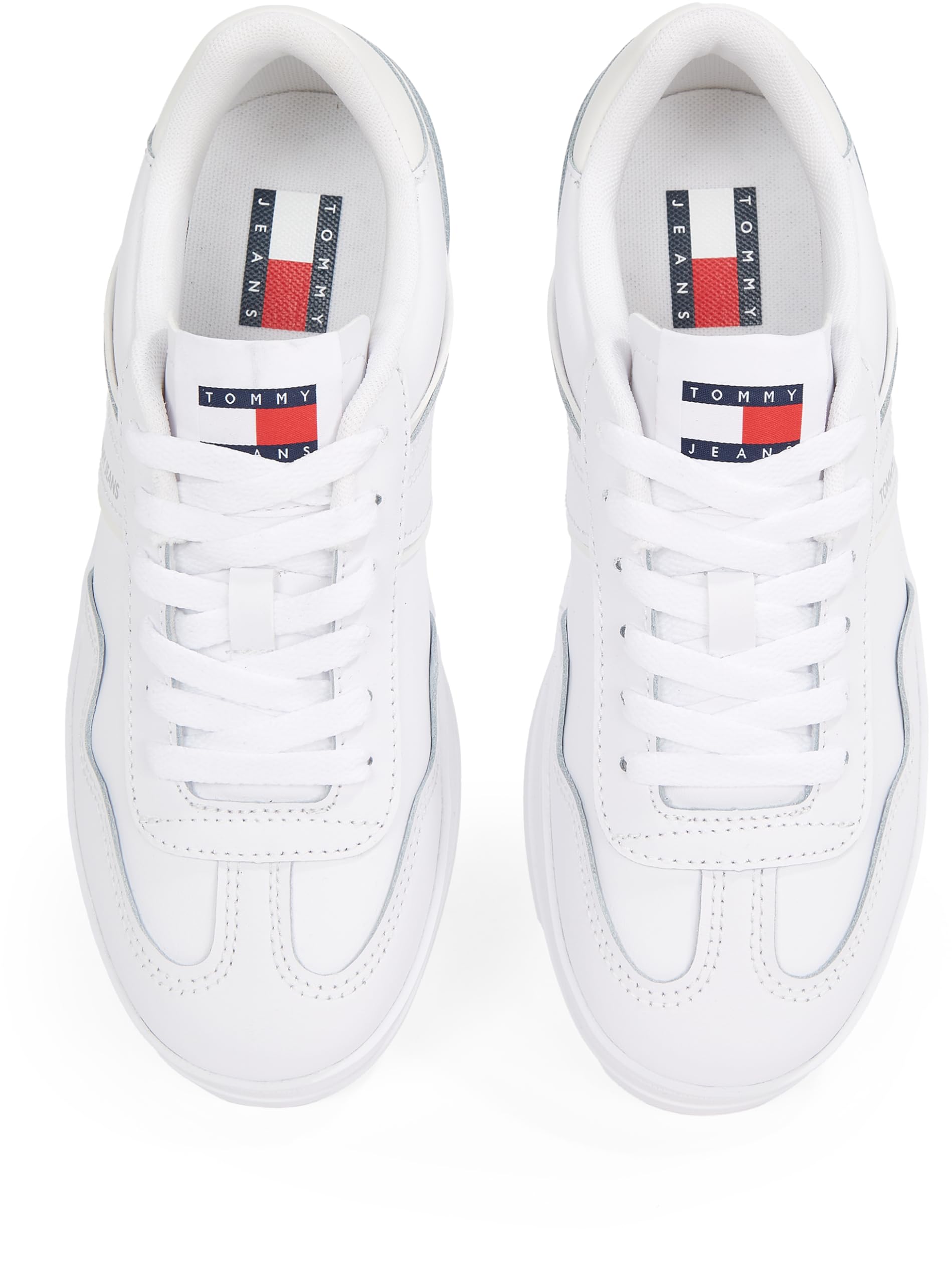 Tommy Jeans Low Profile Sneaker Mujer Greenwich Leather Elegante, Blanco (White), 37