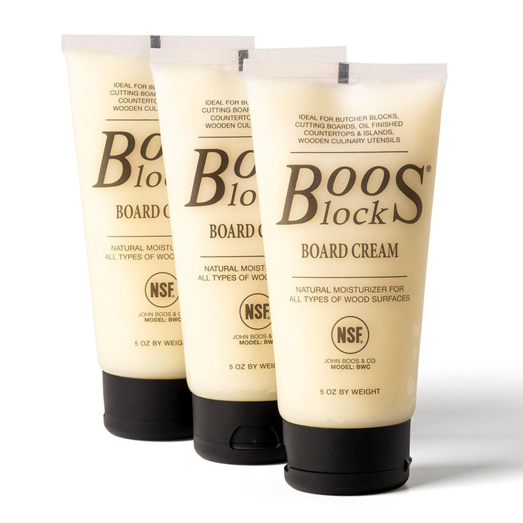 John Boos 3-Pack All-Natural Board Cream for Butcher Blocks and Cutting Boards, 5 oz - Wood Conditioner & Sealer for Maintenance and Protection, Safe Formula with Beeswax & Mineral Oil