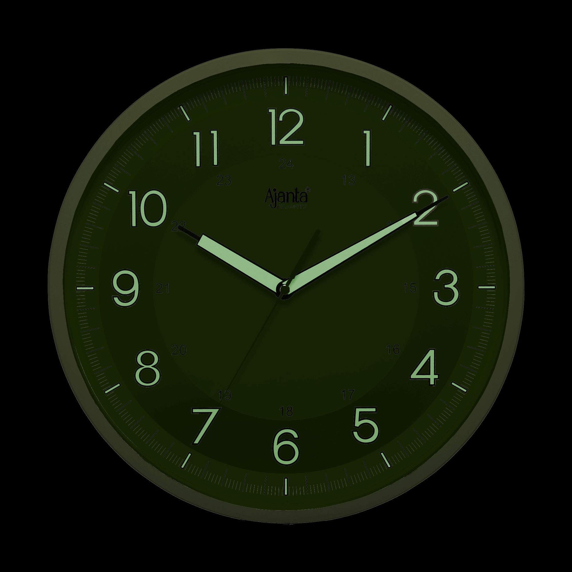 Ajanta 12 Inches Silent Sweep Radium Analog Wall Clock - Night Glow, White Dial - 30x30 cm (P. White)