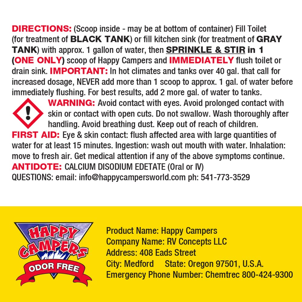 Happy Campers RV Toilet & Holding Tank Treatment – 130 Treatments