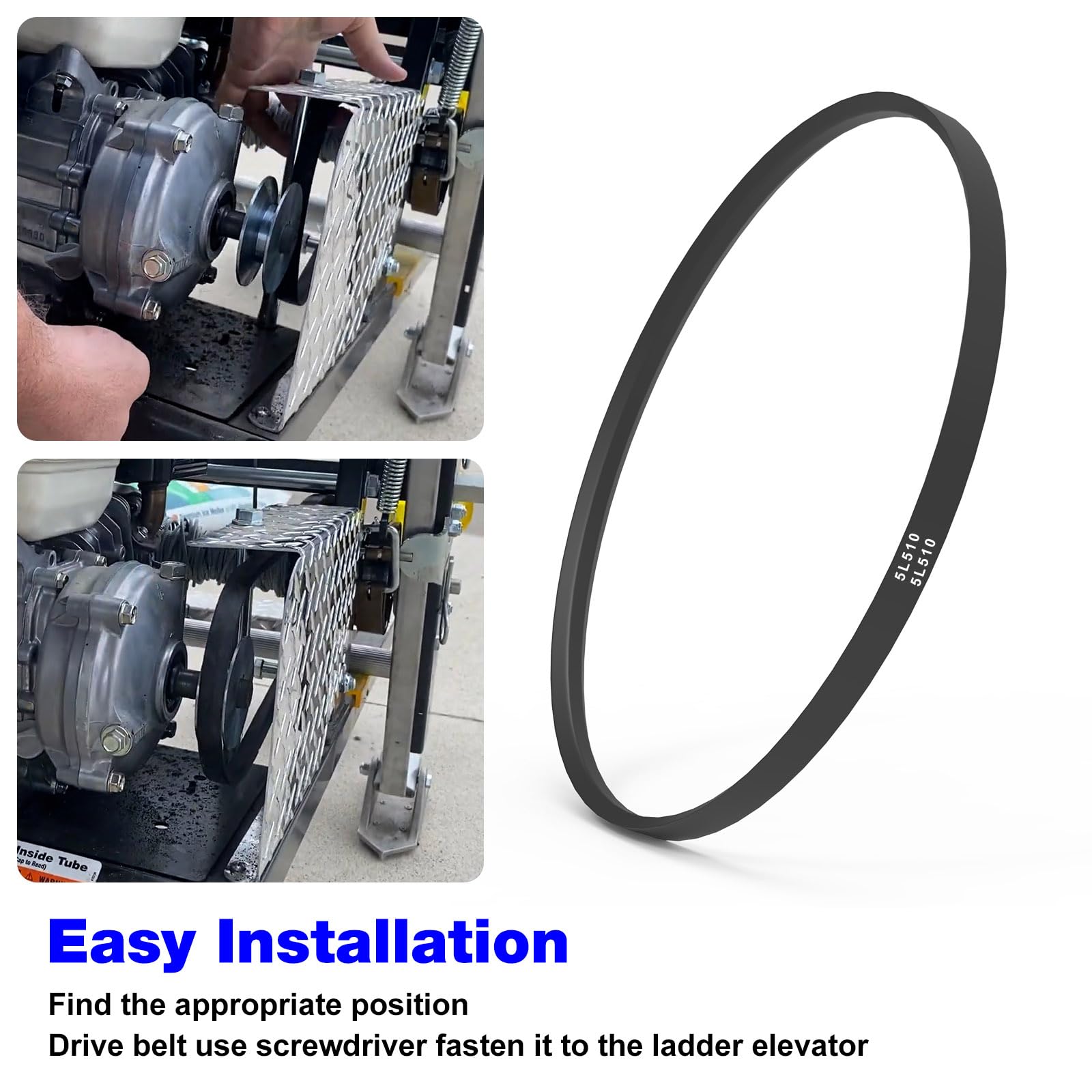 TP250 Ladder Hoist 51" V Drive Belts Replacement TranzSporter Roofing, Roofing Elevator Parts TP250 and TP400 Ladder Lift Hoist