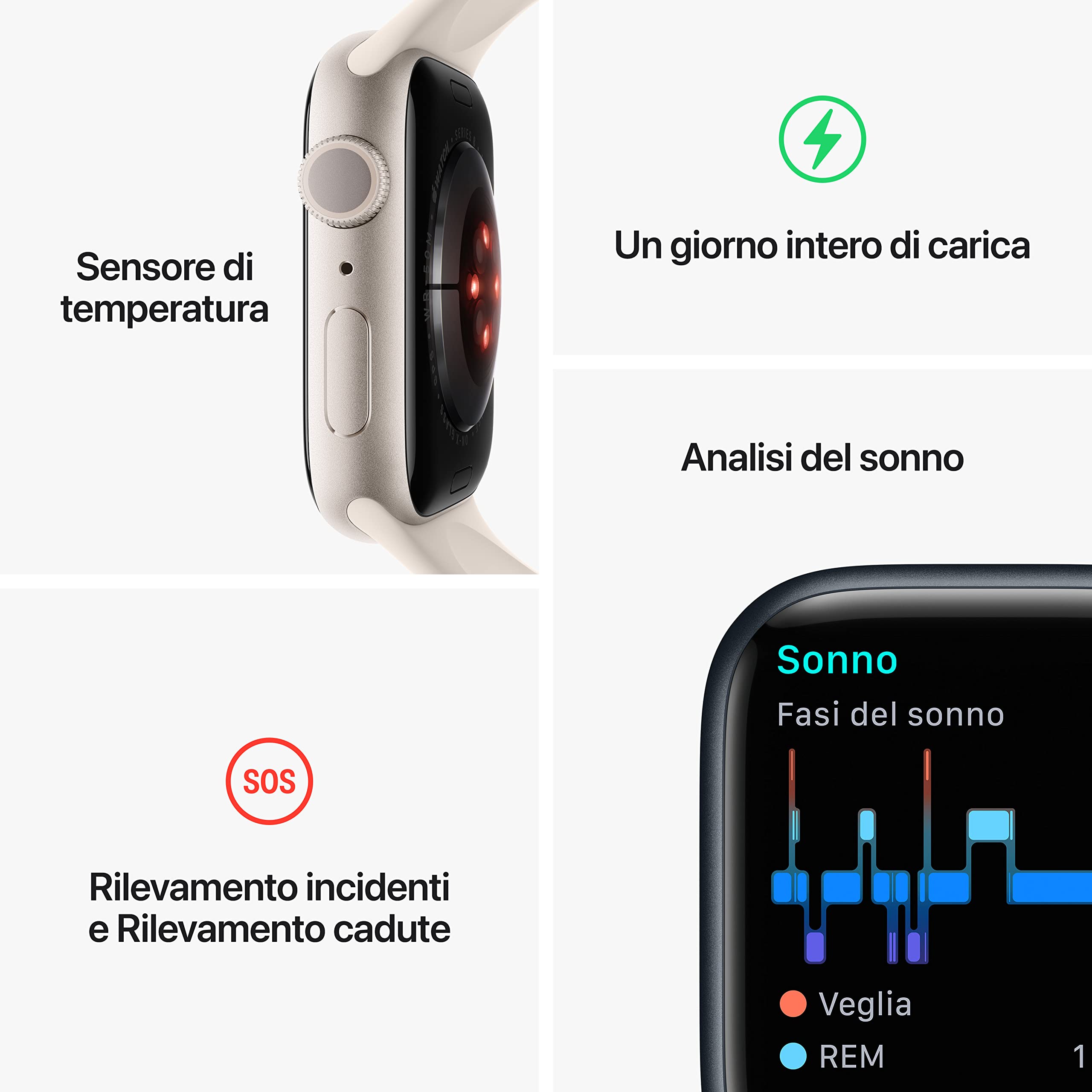 Apple Watch Series 8 (GPS + Cellular, 45mm) Smartwatch con cassa in acciaio inossidabile color grafite con Loop in maglia milanese color grafite. Fitness tracker, app Livelli O₂, resistente all’acqua
