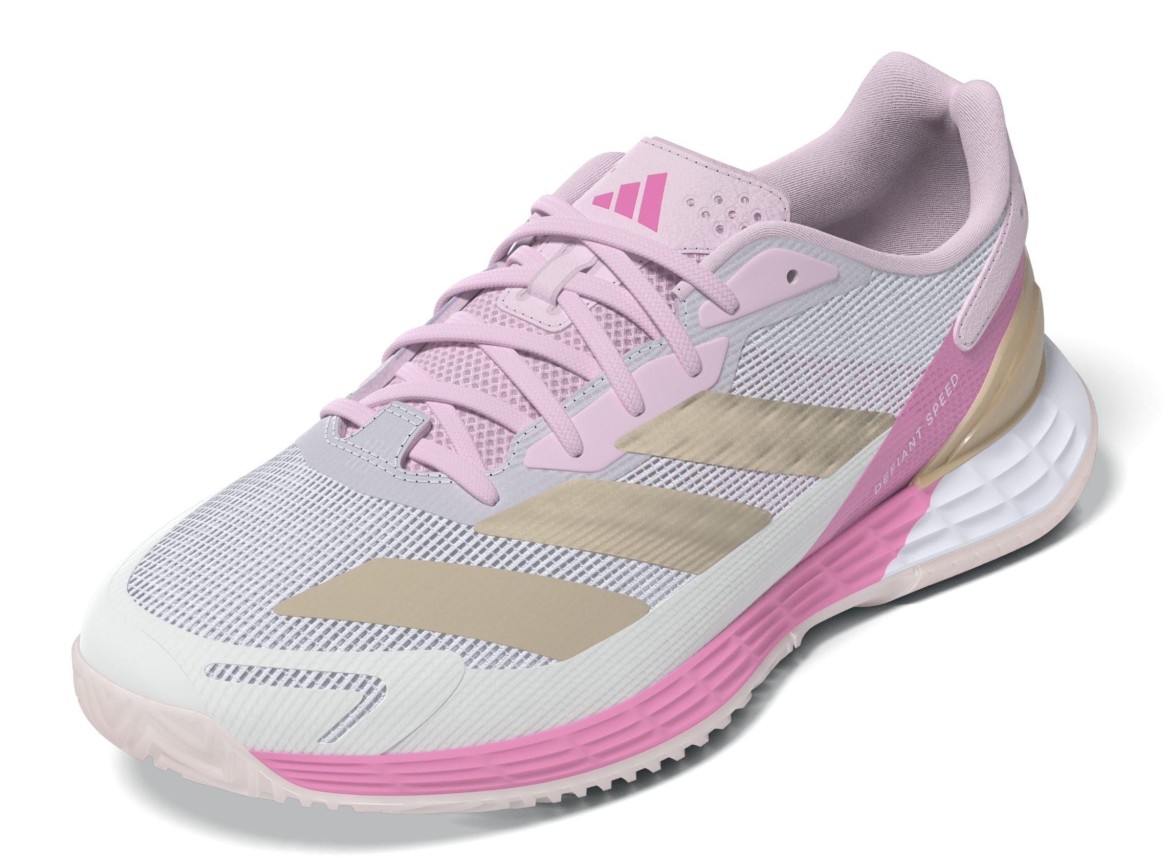 adidas Defiant Speed 2 Tennis Shoes, Zapatillas de Tenis Mujer, FTWR White/Ash Pearl/Bliss Pink, 39 1/3 EU