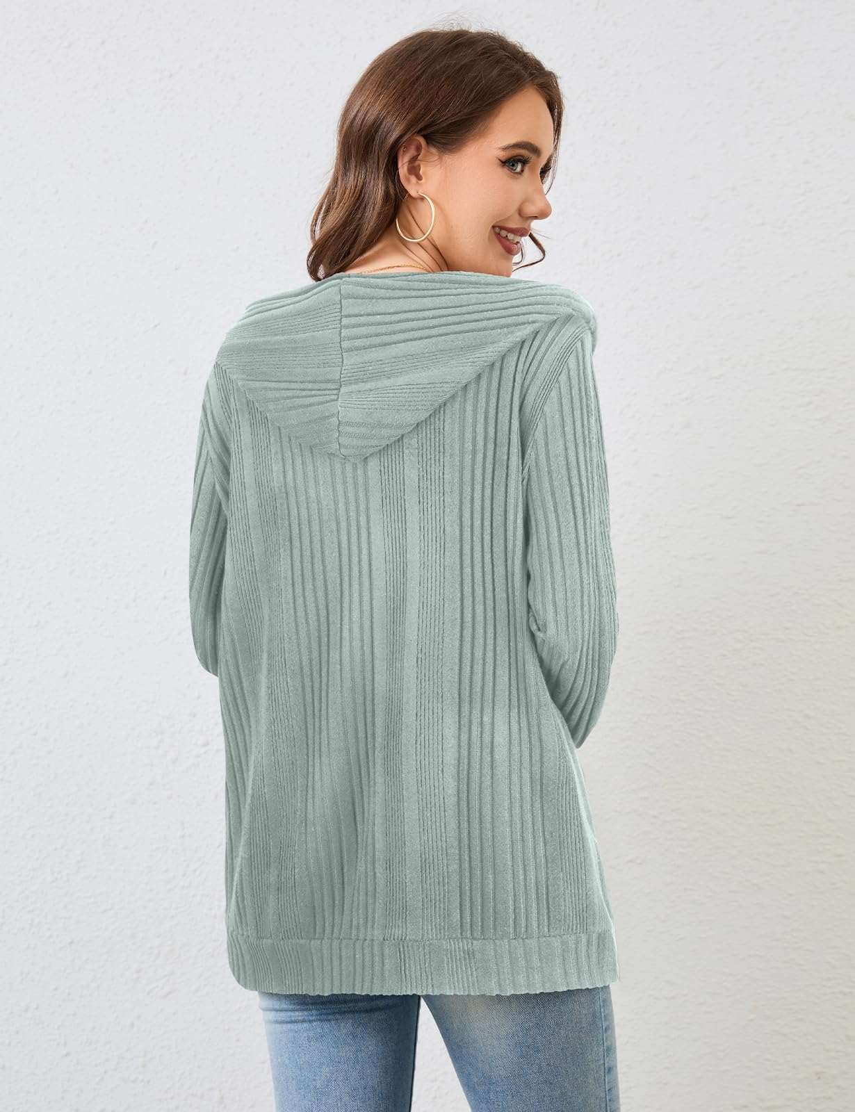 Flikity Zip Hoodie Damen Reißverschluss Sweatjacke mit Kapuze Dünne Jacke