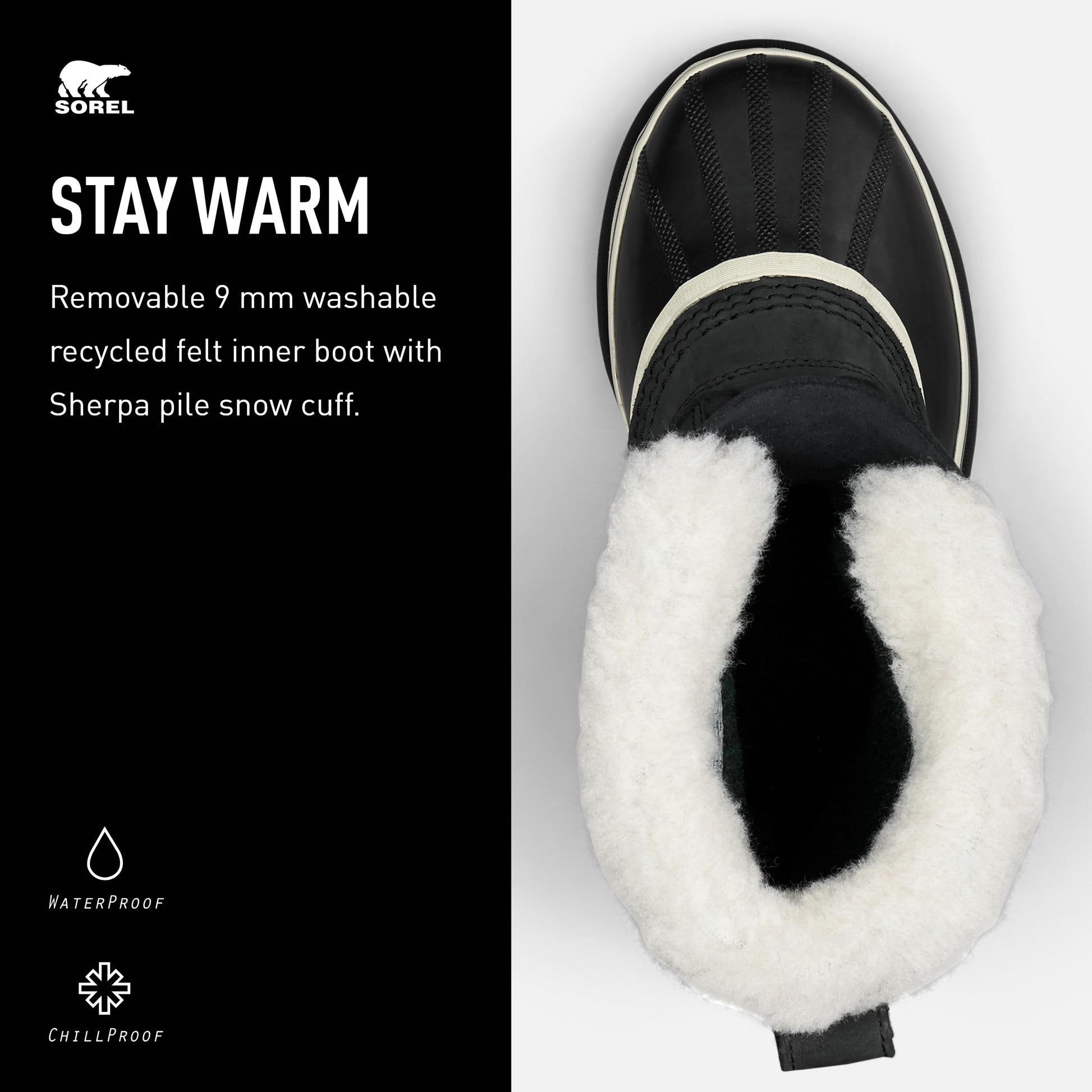 Sorel Caribou WP, Botas para nieve impermeables, Mujer, Black Stone, 38.5 EU