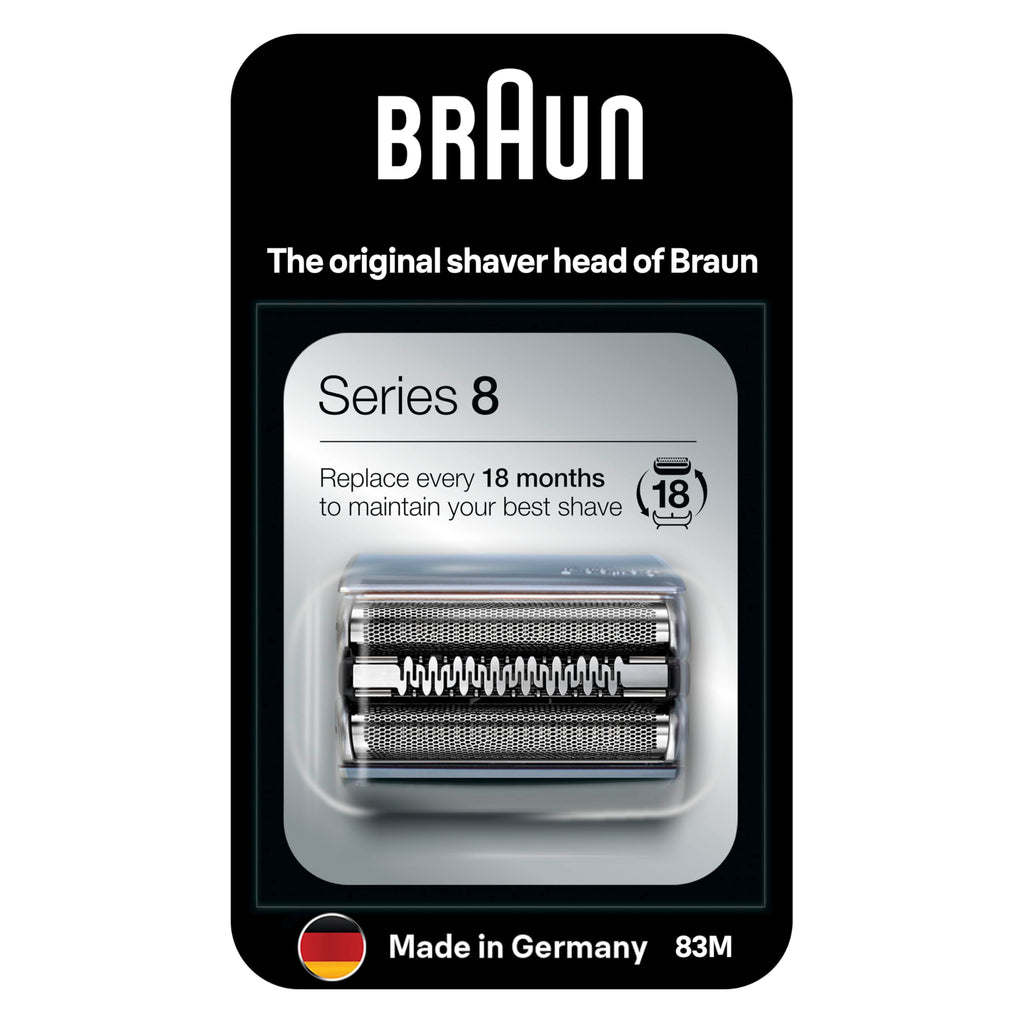 Braun Series 8 electric shaver shaving head, original replacement shaving part from the manufacturer suitable for Braun men's shaver series 8, 83M, matt, pack of 1