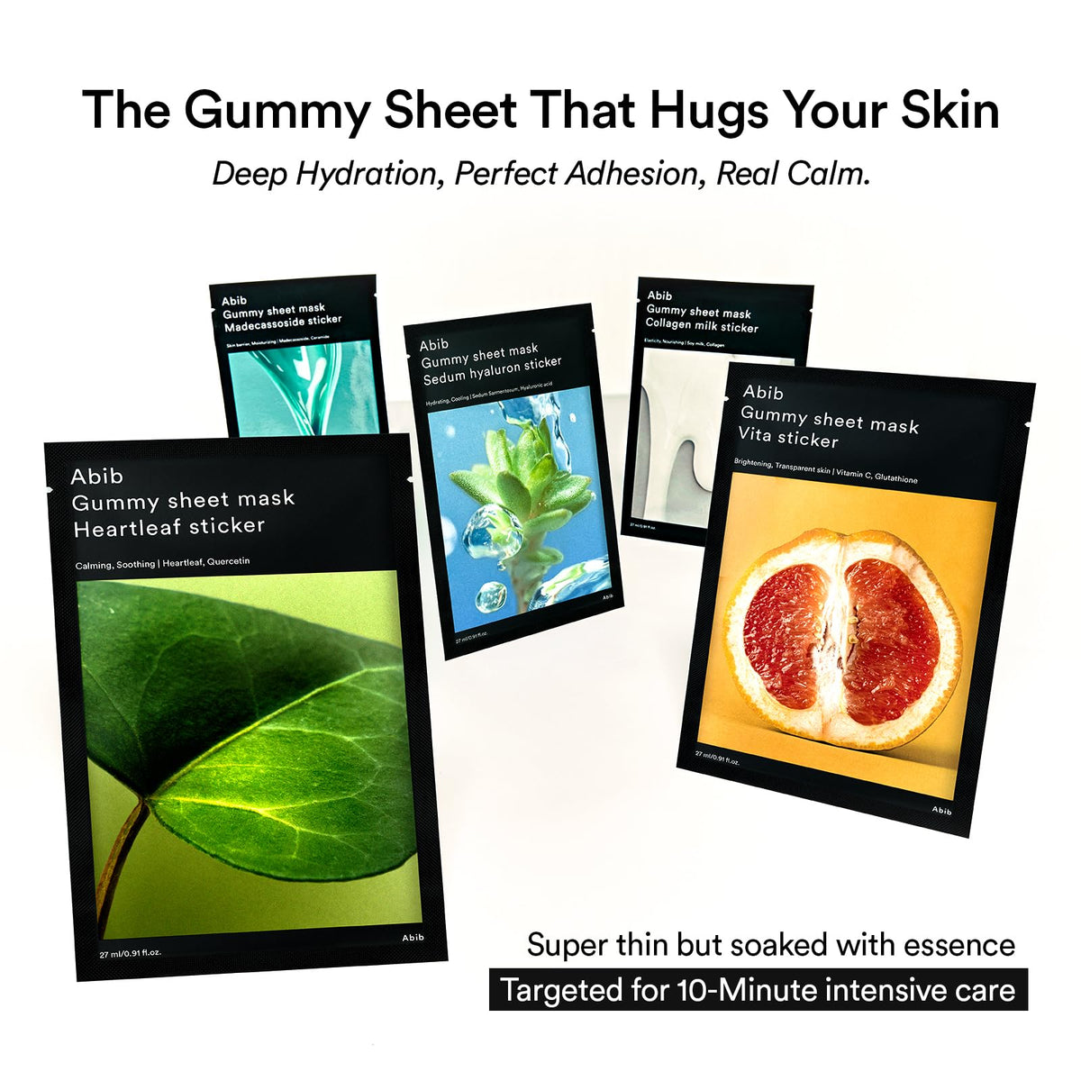 Abib Gummy Sheet Mask Madecassoside Sticker 10 Sheets (Skin Barrier) I Korean Face Mask for Sensitive Skin, Soothing & Redness Relief, Daily Skincare Treatment, K-Beauty Sheet Mask