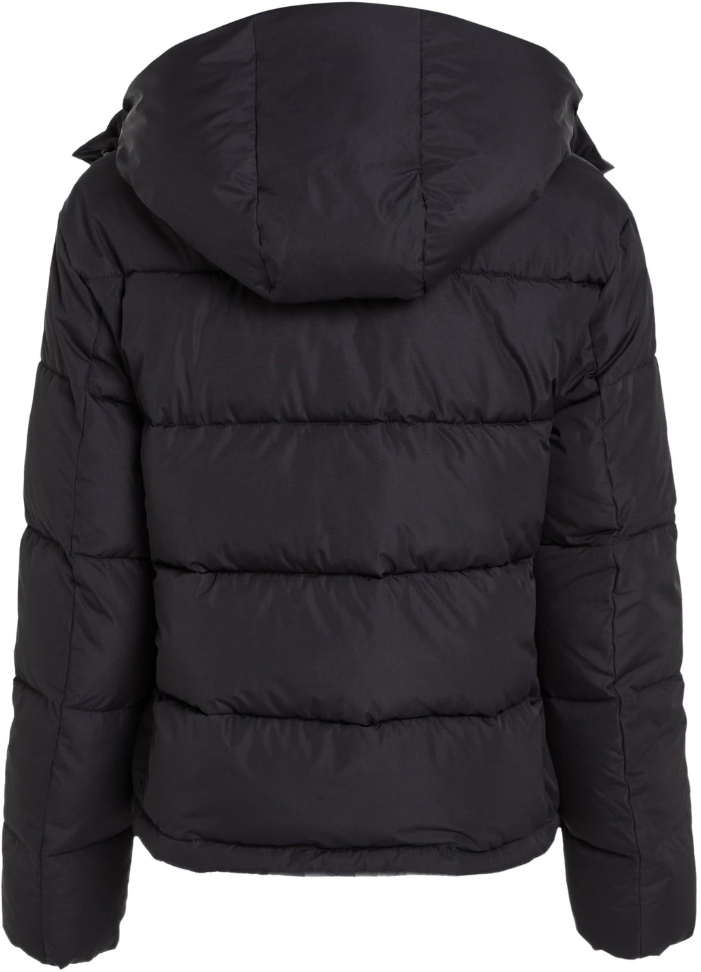 Calvin Klein Cazadora acolchada Mujer Matte Short Puffer con capucha, Negro (Ck Black), 3XL