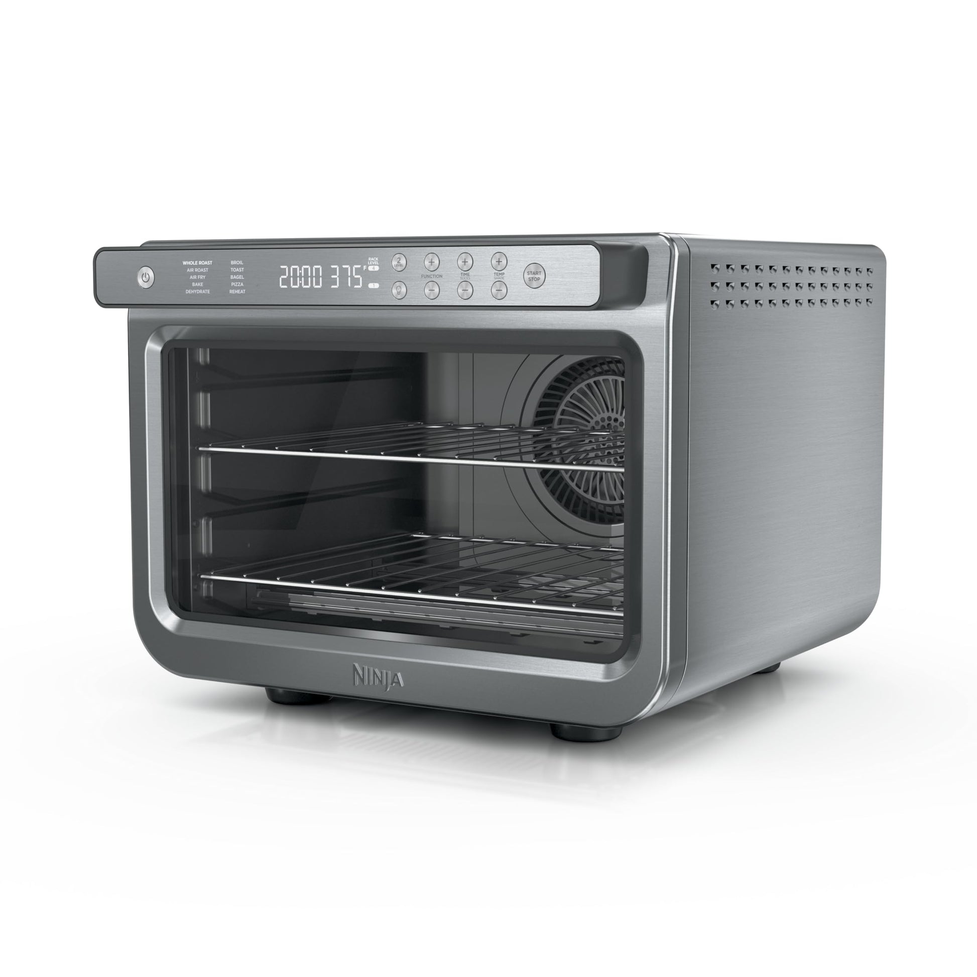 Ninja Prestige Smart XL 10 en 1 Air Fry Digital Encimera tostador de convección con freír al aire, asar al aire, asar, hornear, asar entero, pizza, tostar, bagel, y recalentar, 1800 vatios, acero