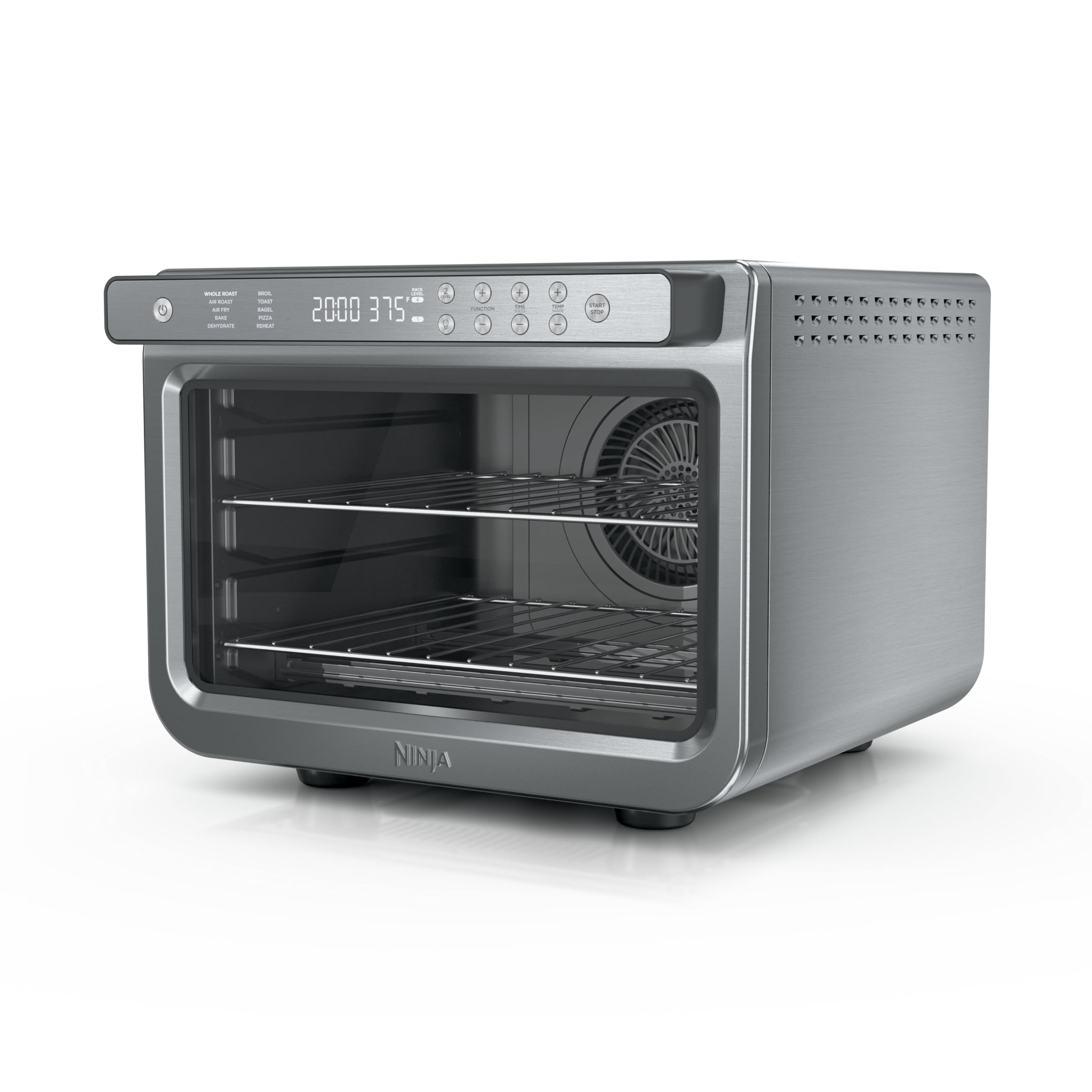 Ninja Prestige Smart XL 10 en 1 Air Fry Digital Encimera tostador de convección con freír al aire, asar al aire, asar, hornear, asar entero, pizza, tostar, bagel, y recalentar, 1800 vatios, acero