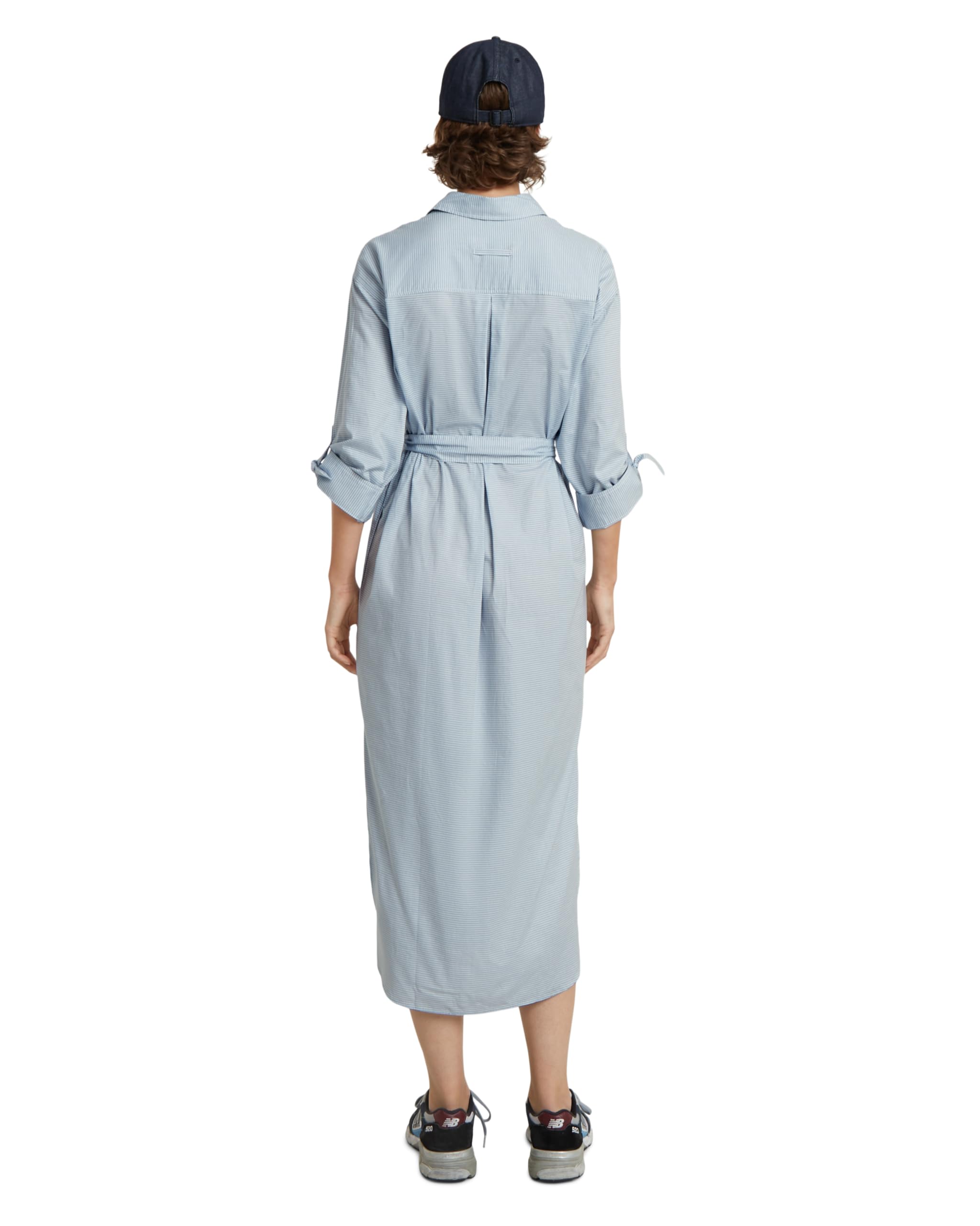 G-Star para Mujer Vestido Long Shirt, Multicolor (dk Wave Pinpoint Stripe D24625-D592-G459), S