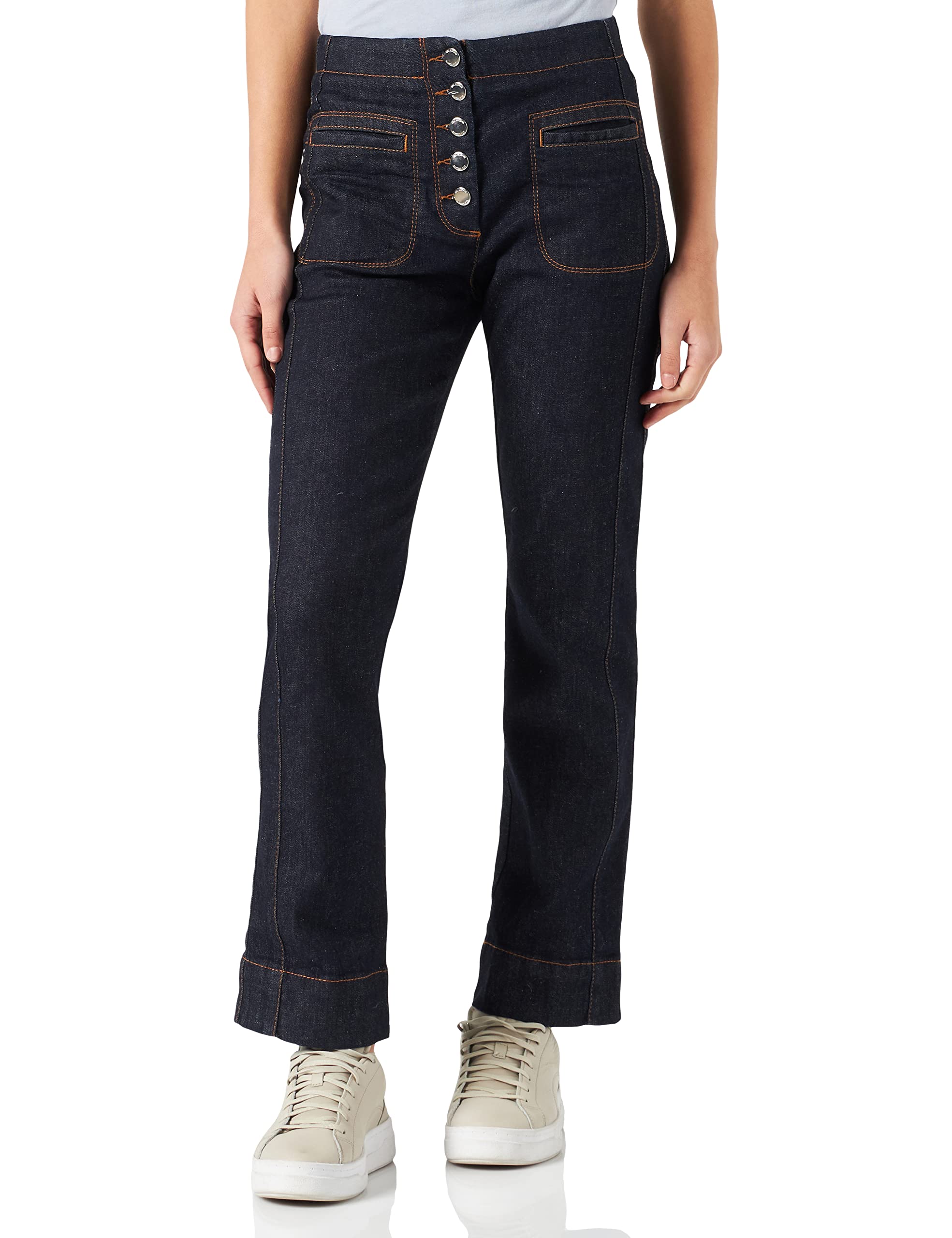 Love Moschino Denim Trousers Front buttoning Jeans, 46 De Las Mujeres