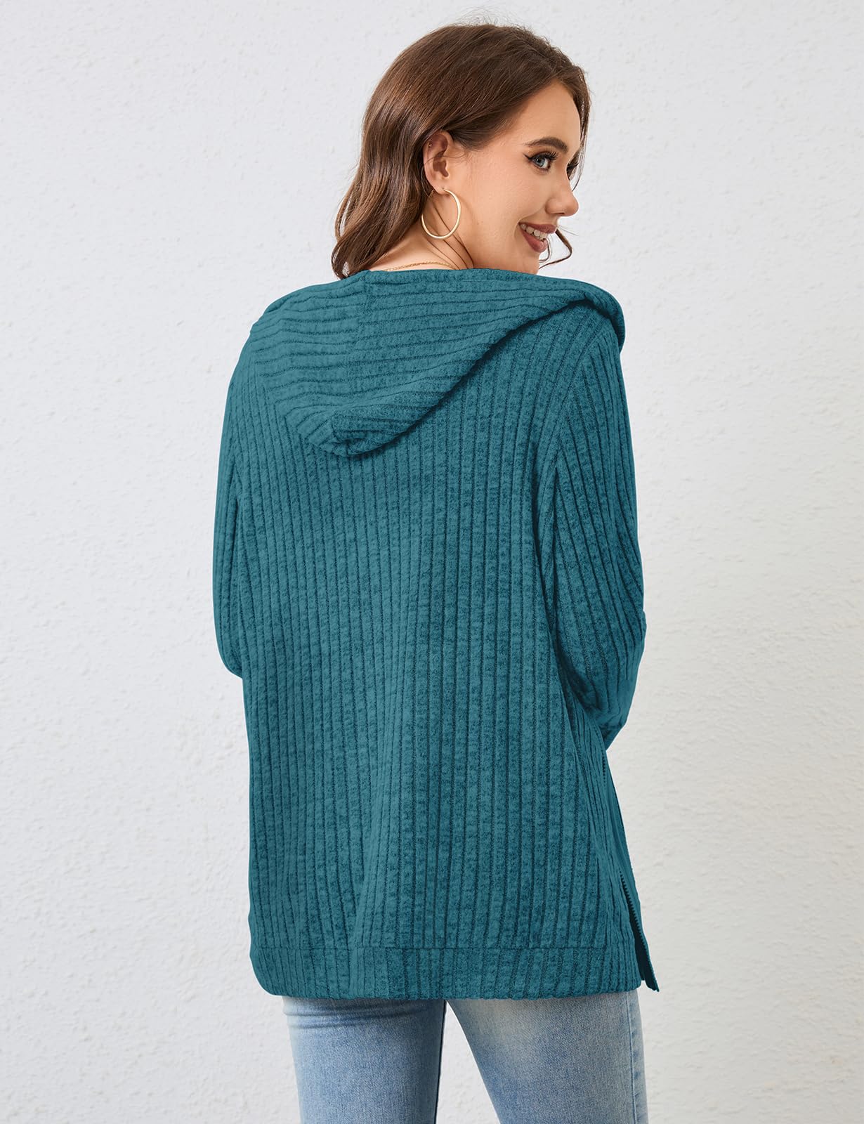 Flikity Zip Hoodie Damen Reißverschluss Sweatjacke mit Kapuze Dünne Jacke