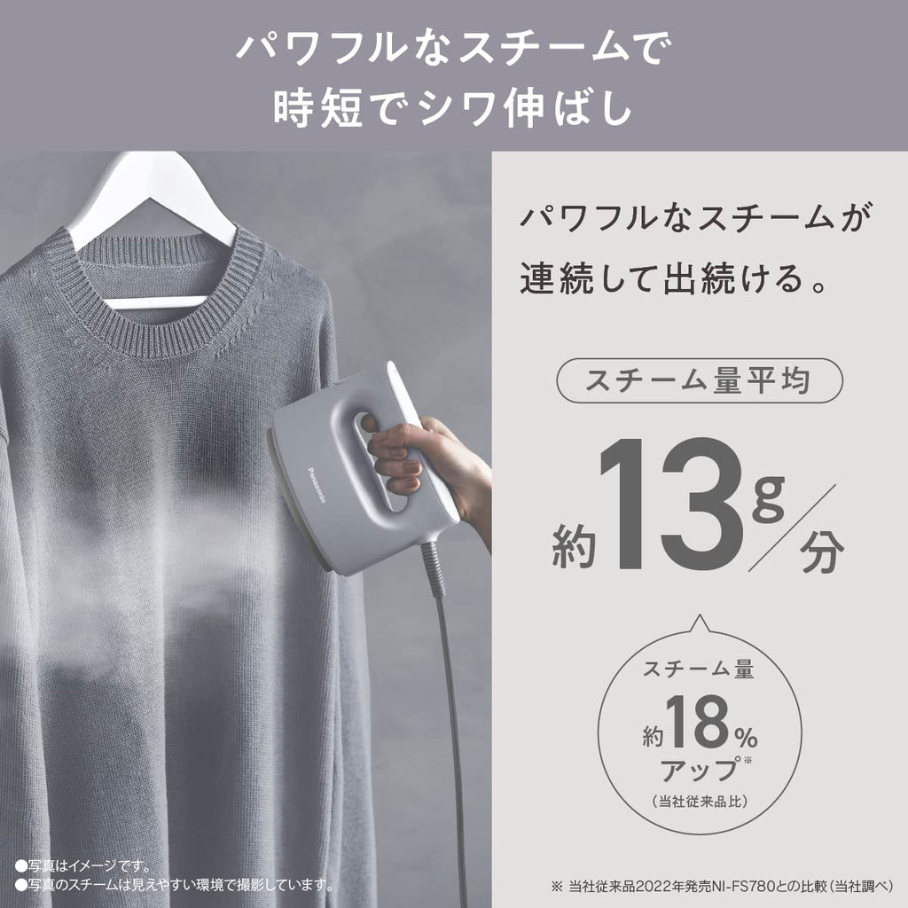 Panasonic NI-FS690 Clothes Steamer, 360° Powerful Steam 100V Only Japan Import 2023 Model (Black) (Frost blue)