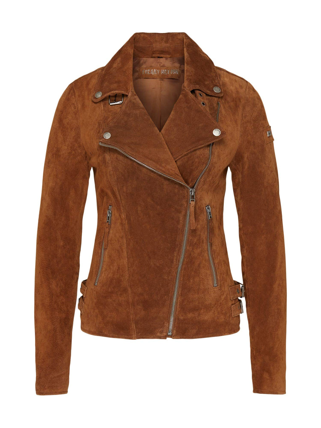 Freaky Nation Taxi Driver-fn Chaqueta de Cuero, coñac, L Mujeres