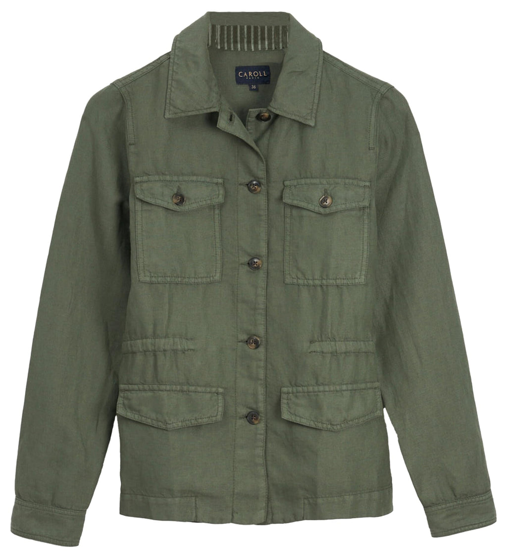 Caroll VK004-GRACEB Chaqueta Sahariana, Verde Caqui, 42 para Mujer