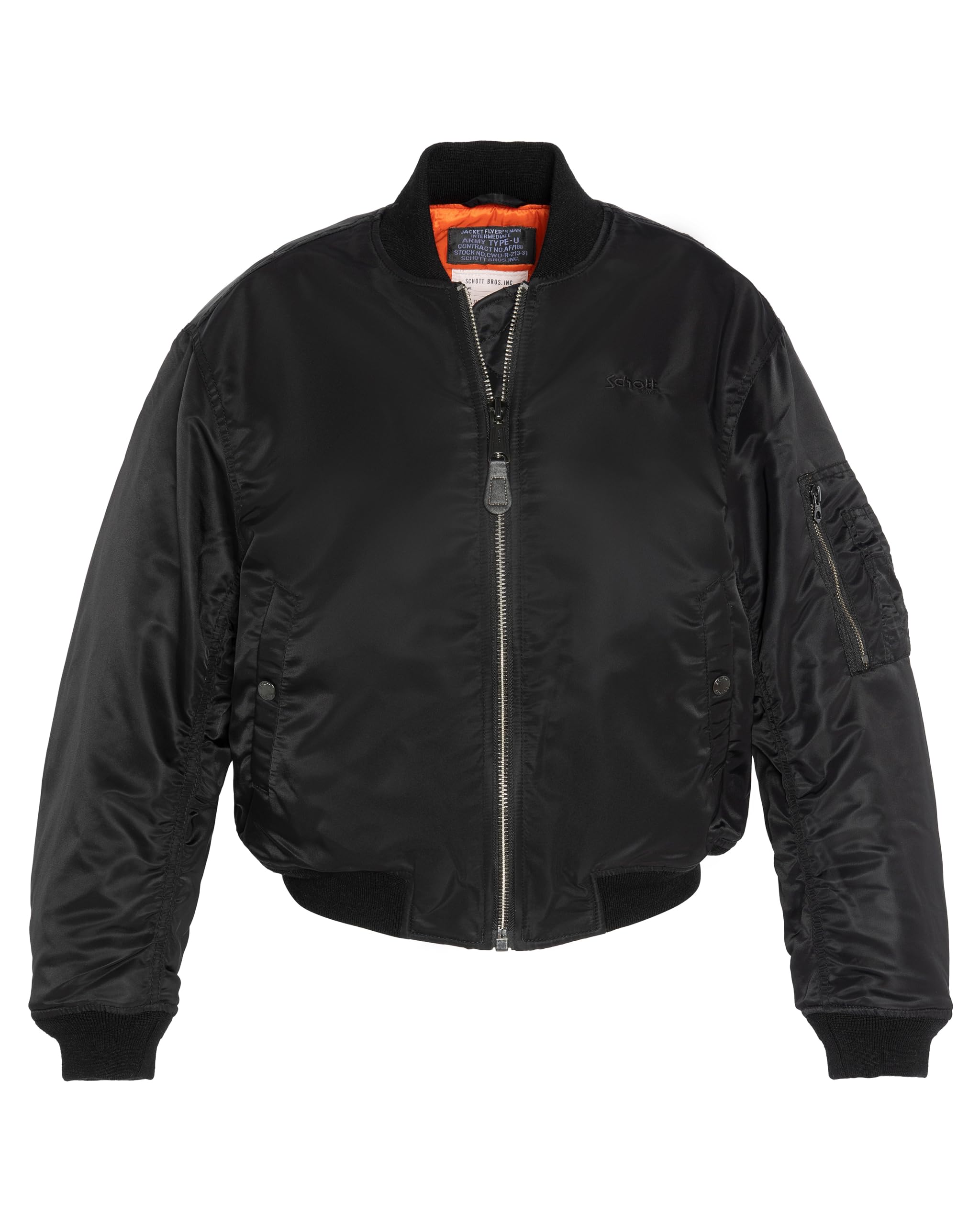 Schott NYC Airf90wrs Chaqueta, Negro, XL para Mujer