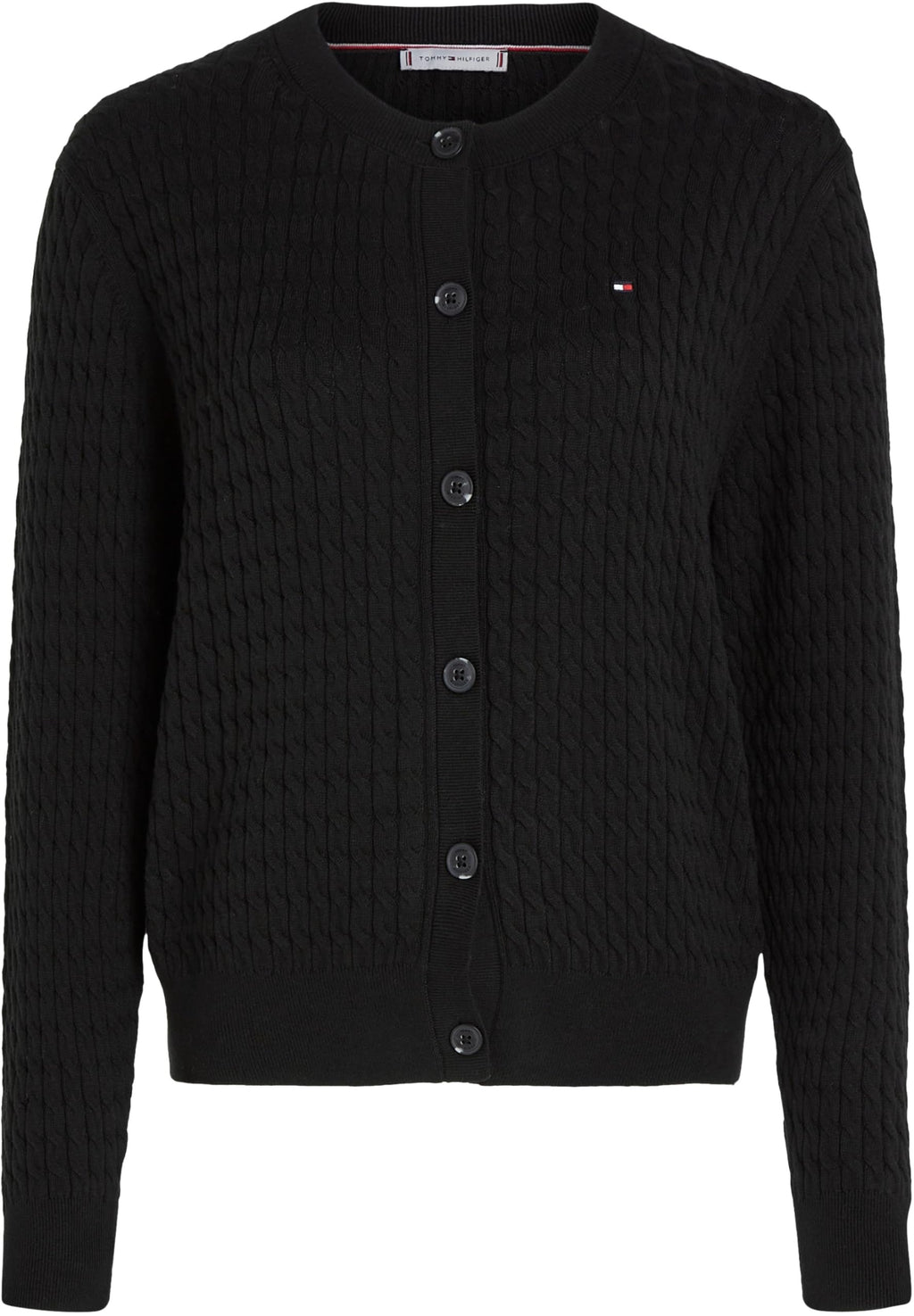 Tommy Hilfiger Cárdigan Mujer Trenzado, Negro (Black), XL