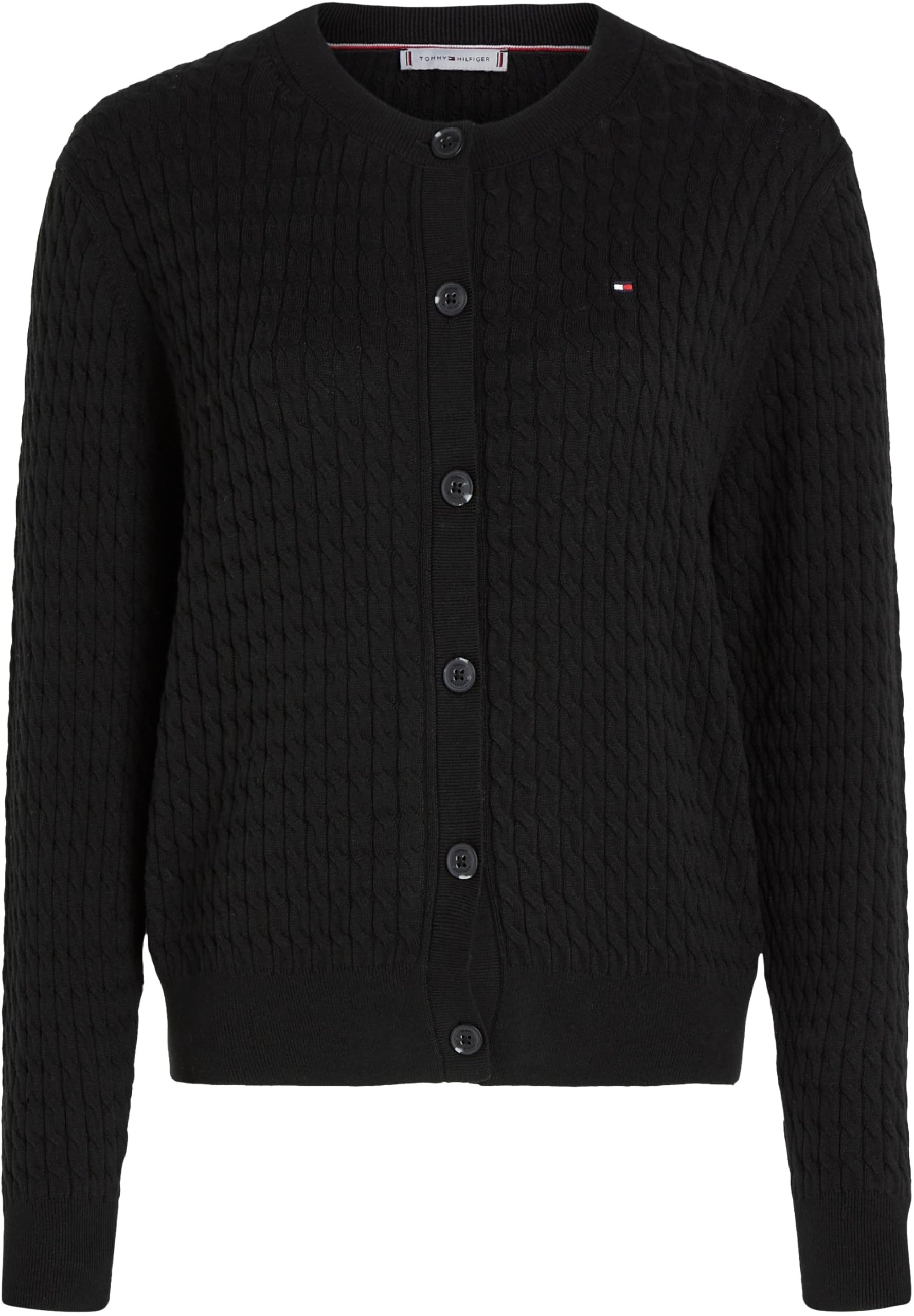 Tommy Hilfiger Cárdigan Mujer Trenzado, Negro (Black), XL