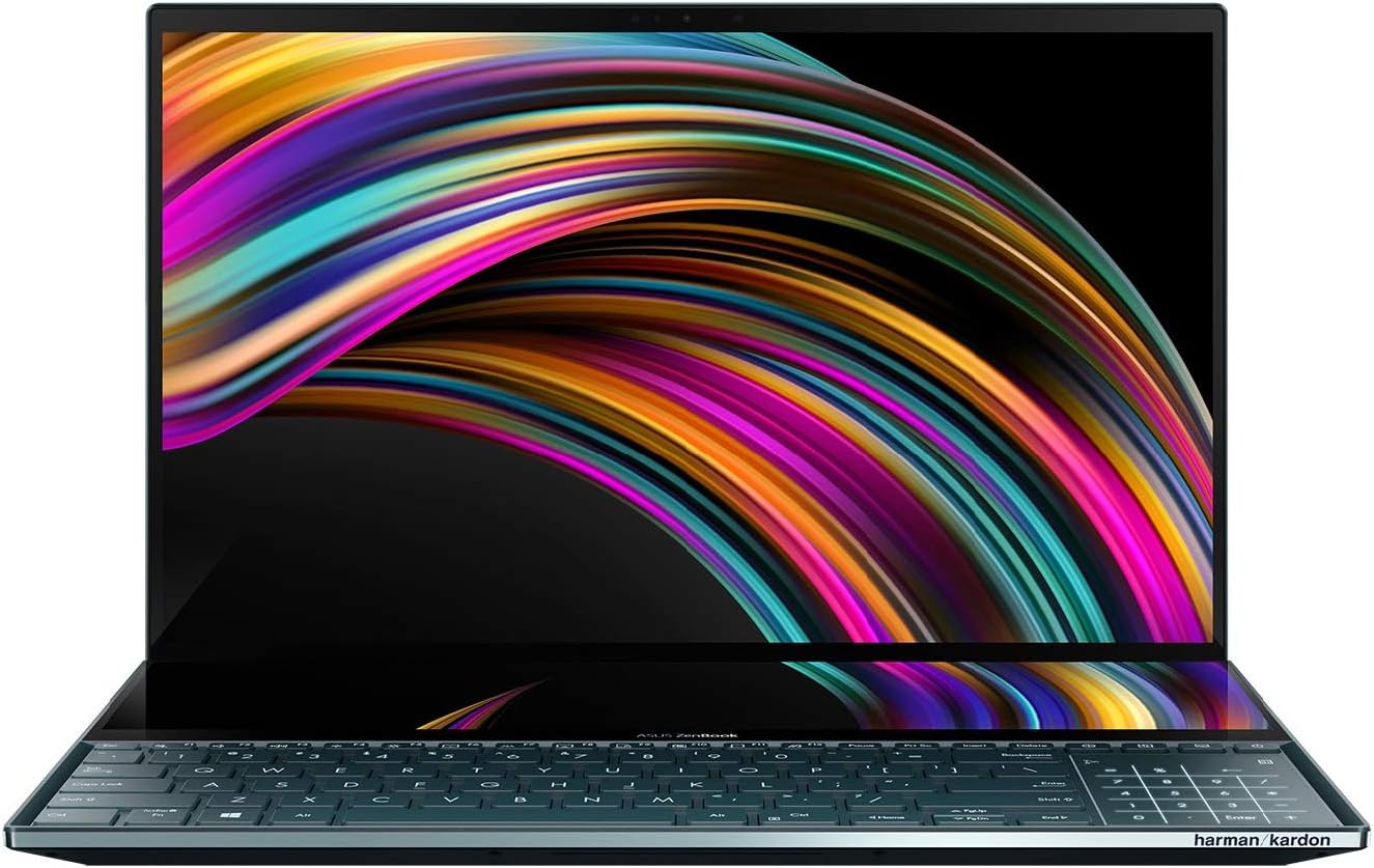 ASUS ZenBook Pro Duo UX581GV 15.6" 4K Dual Touch Pantalla 4K Alexa (Intel i7-9750H, 512 GB PCI-e SSD, 16 GB de RAM, NVIDIA GeForce RTX 2060 6 GB de gráficos, Windows 10, UK -Teclado (QWERTY))