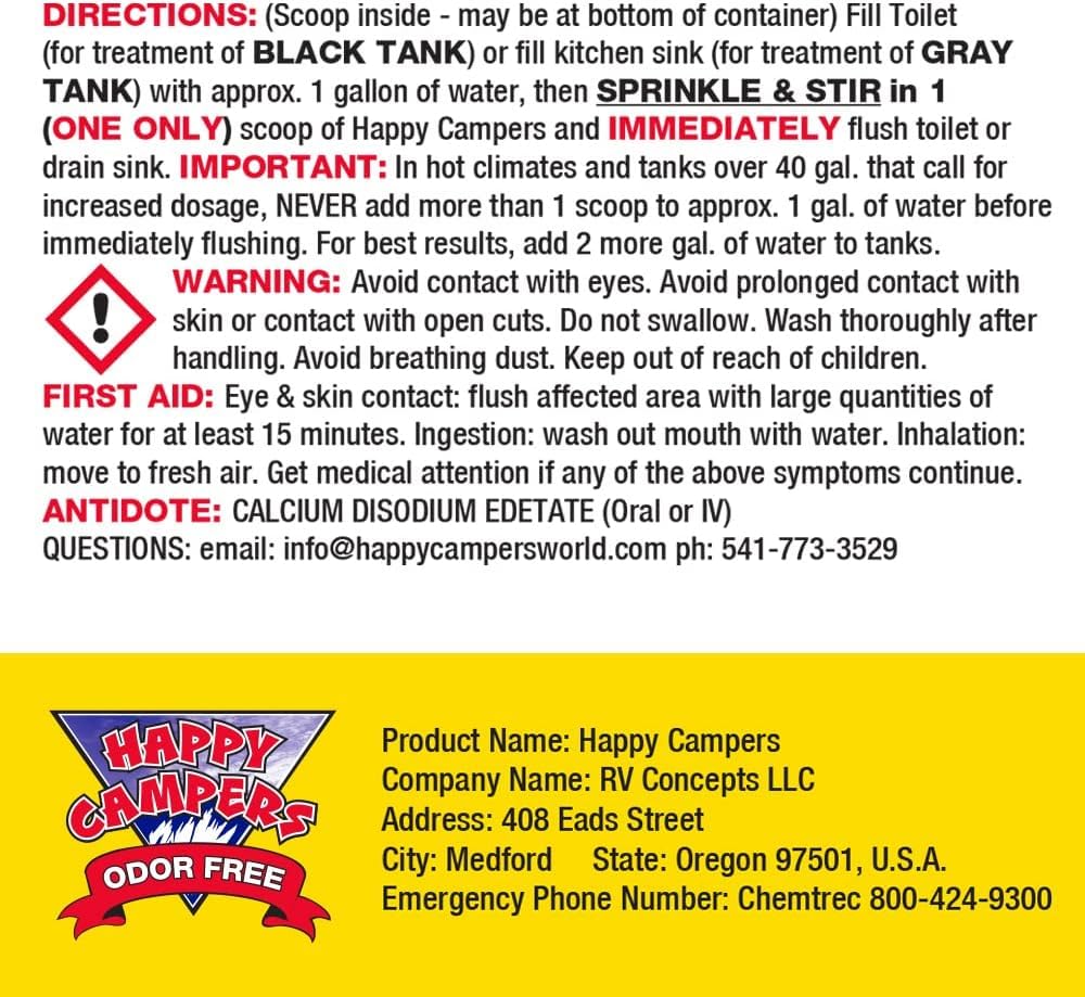 Happy Campers RV Toilet & Holding Tank Treatment – 130 Treatments