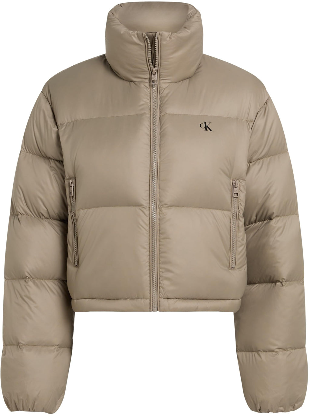 Calvin Klein Cazadora acolchada Mujer Down Cropped Puffer corta, Beige (Brindle), XL