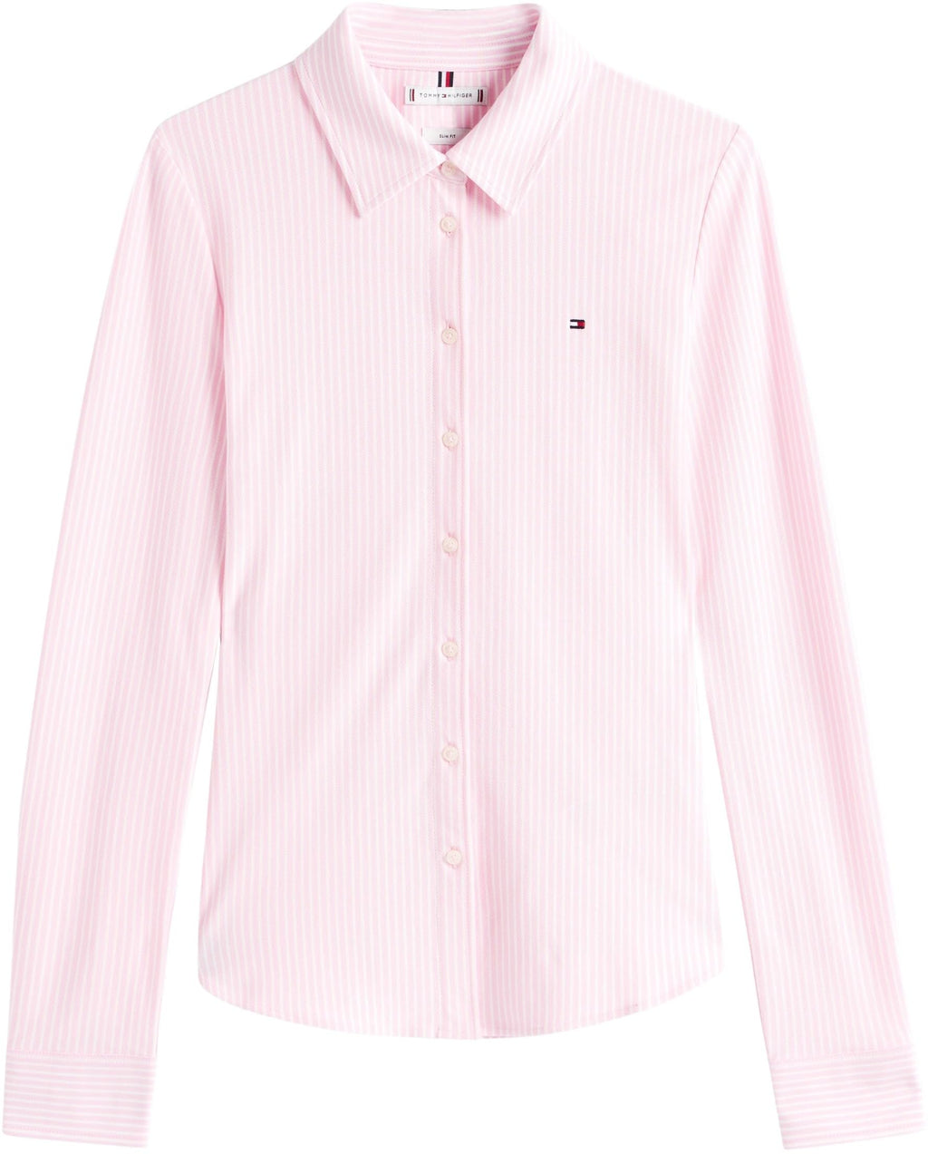 Tommy Hilfiger Camisa Mujer 1985 Slim con cuello francés, Multicolor (Ithaca Stp/ Classic Pink), S