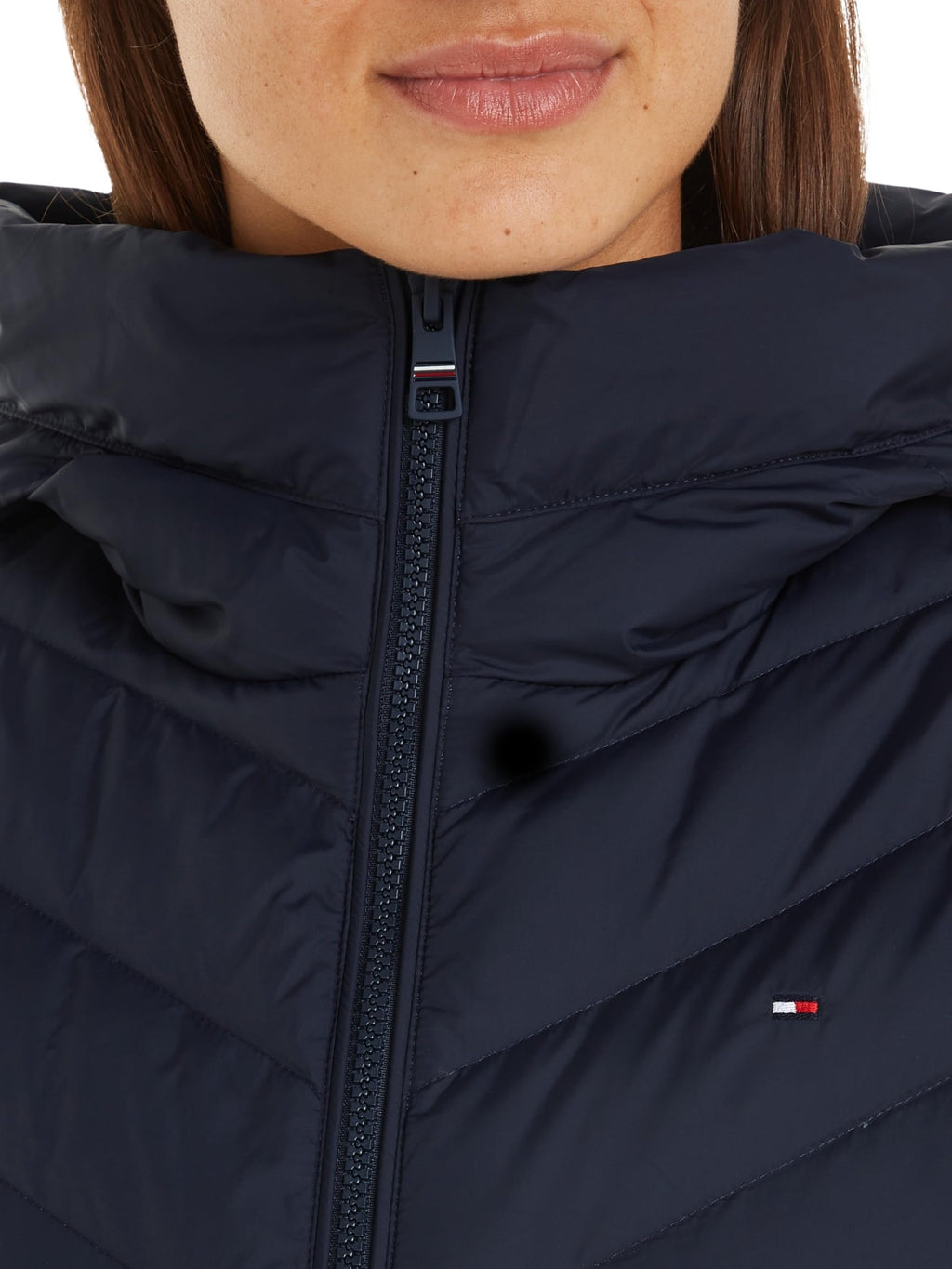 Tommy Hilfiger Cazadora de Plumas Mujer Down Jacket con Capucha, Azul (Desert Sky), XS