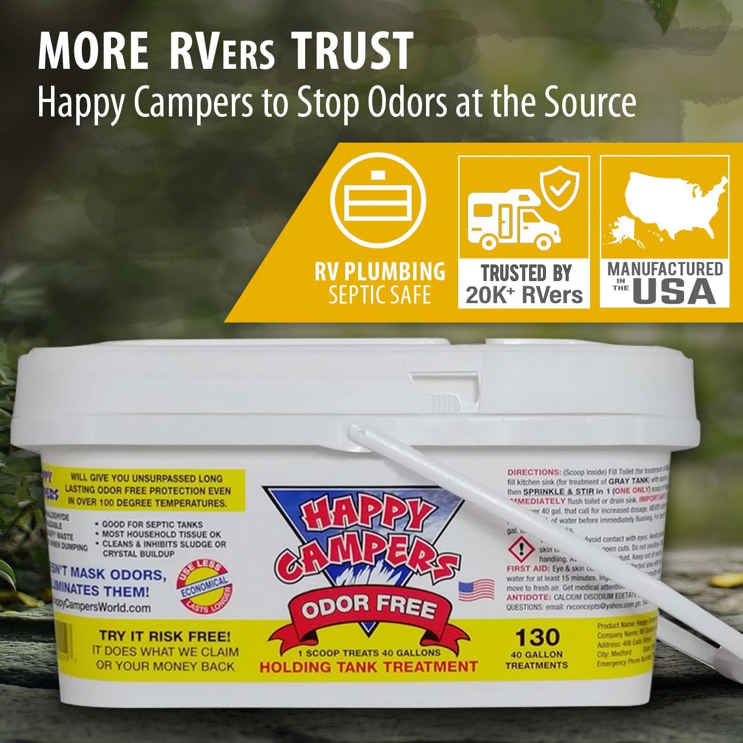 Happy Campers RV Toilet & Holding Tank Treatment – 130 Treatments