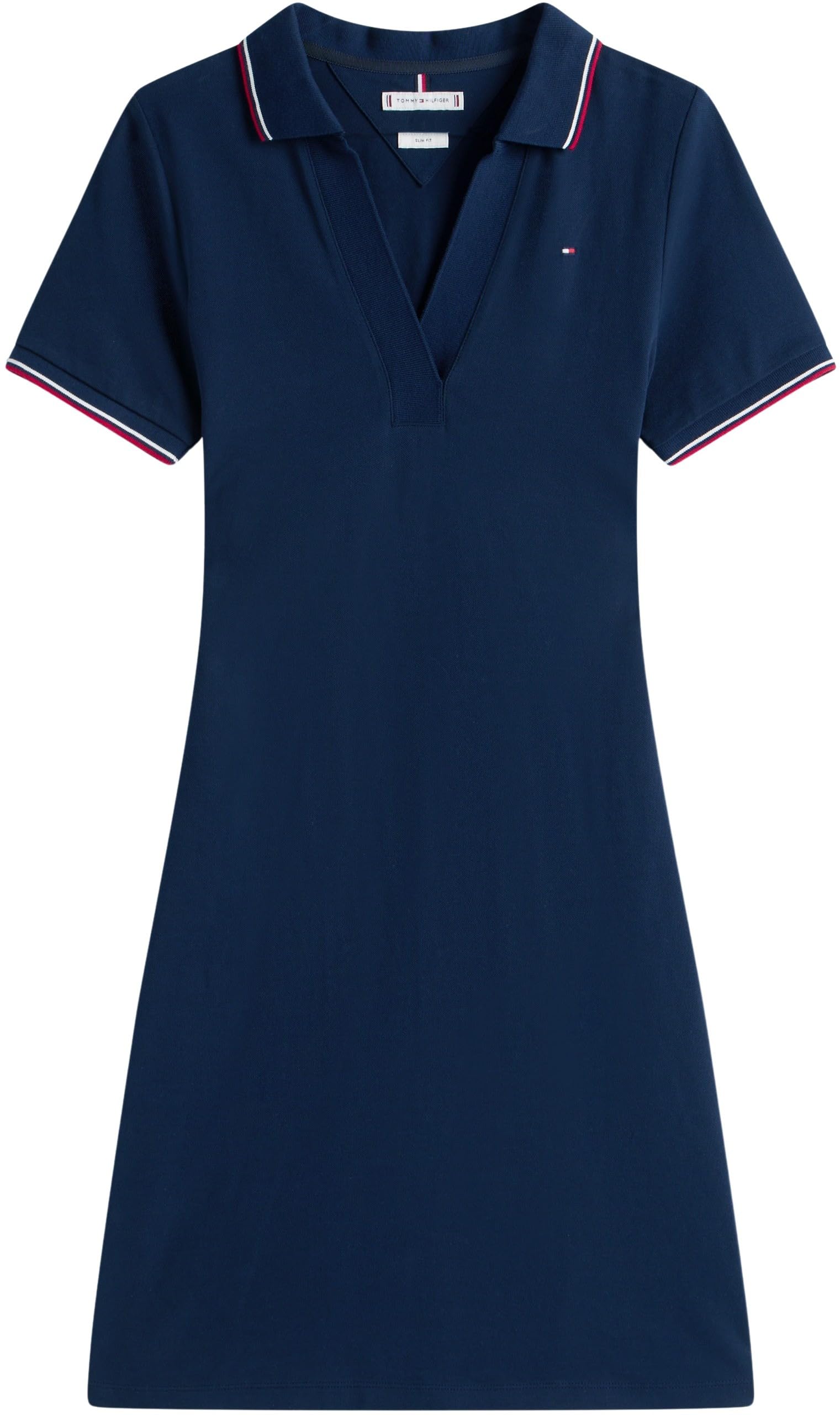 Tommy Hilfiger Vestido Tipo Polo Mujer 1985 Slim Fit, Azul (Dark Night Navy), M