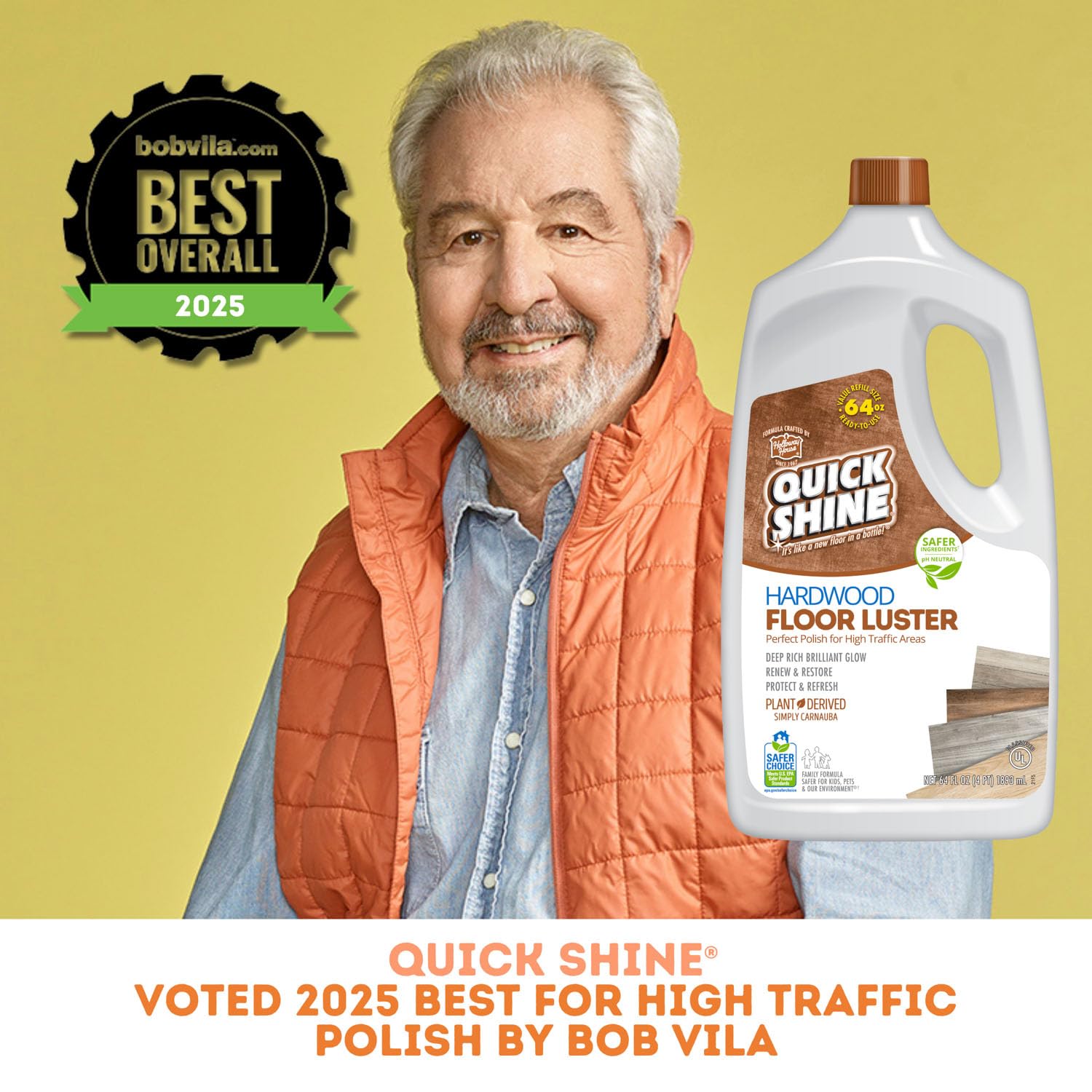 Quick Shine Parke Zemin Parlaklığı 64 oz, 2 Adet | Bitki Bazlı Temizleyici ve Lehçe w Carnauba | Basitçe Fışkırtma ve Yayma | Tamir Etmeyin, Quick Shine It | Daha Güvenli Seçim Temizleyici |