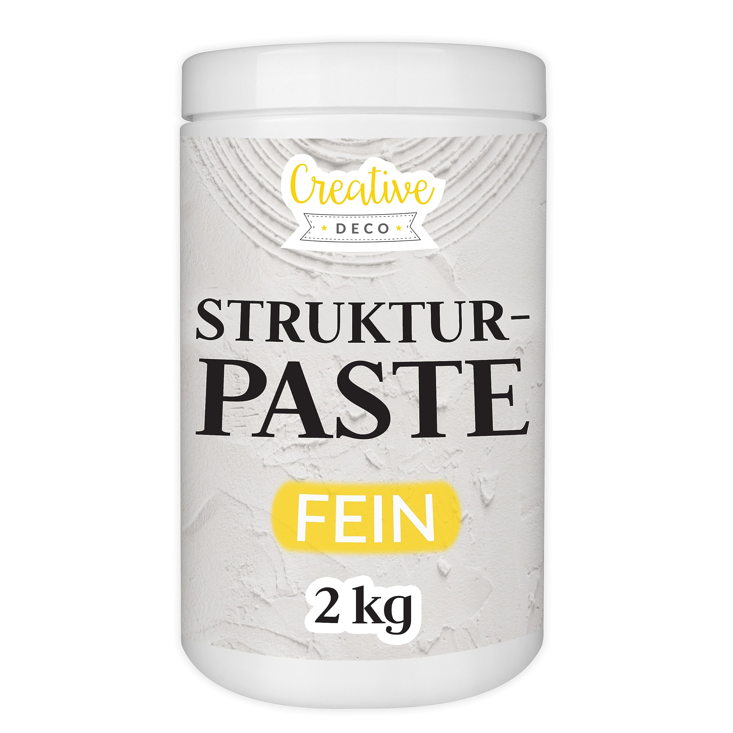 Creative Deco Modelling Paste Fine-Grained | 4.40 lbs | White Fine Paste | Texture Paste Acrylic Paint Structural Paste Medium for Art Project, DIY, 3D Effect, Structure, Texture