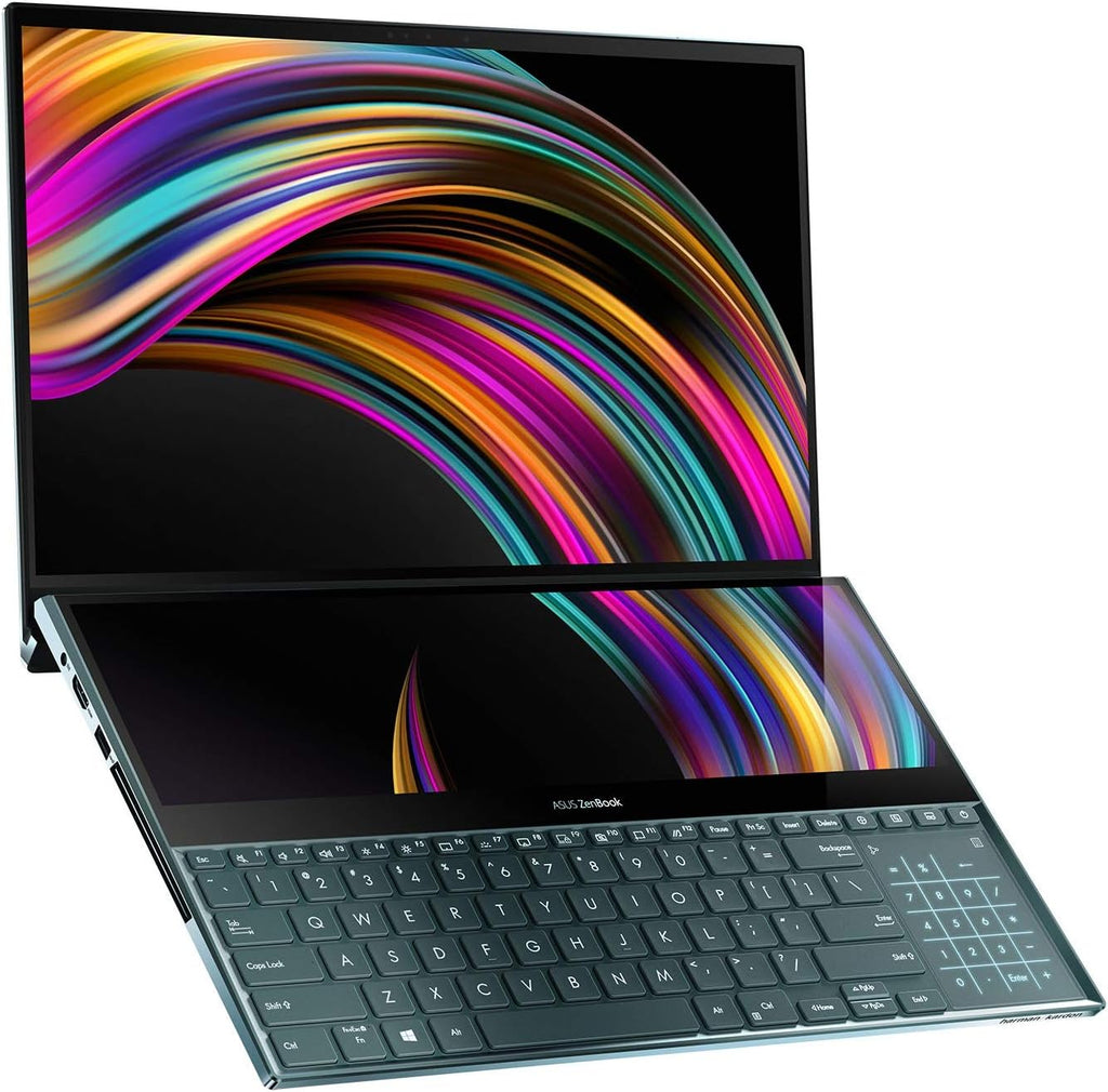 ASUS ZenBook Pro Duo UX581GV 15.6" 4K Dual Touch Pantalla 4K Alexa (Intel i7-9750H, 512 GB PCI-e SSD, 16 GB de RAM, NVIDIA GeForce RTX 2060 6 GB de gráficos, Windows 10, UK -Teclado (QWERTY))