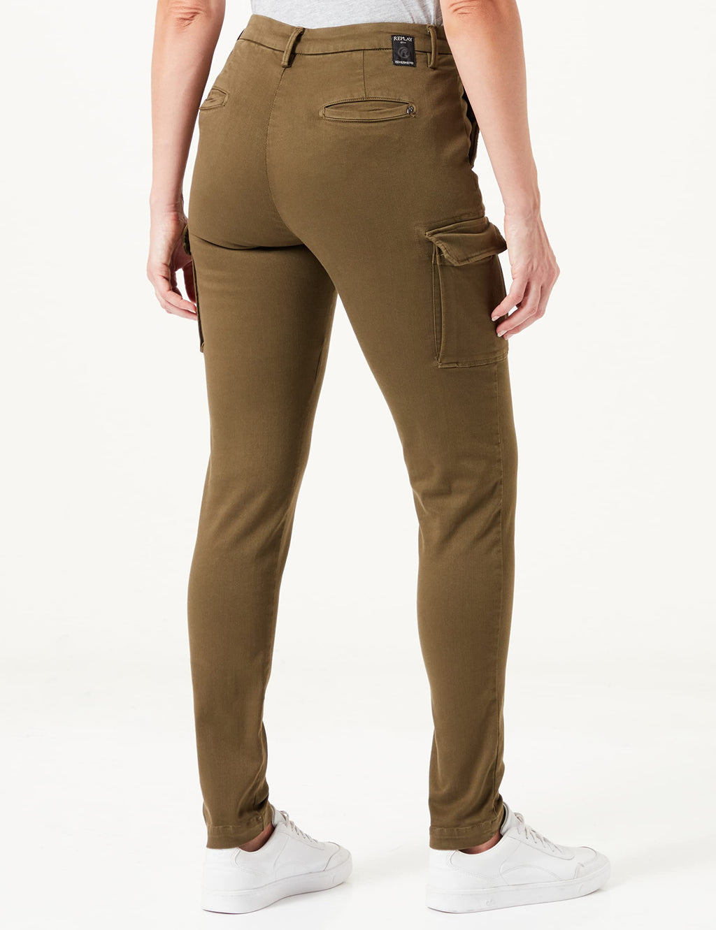 REPLAY Lailah Jeans, 238 Verde Militar, 28W x 30L para Mujer