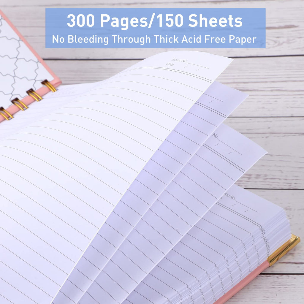 Amanple Spiral Notebook, College Ruled Notebook Journal, 8.5” x 11”, 300 Pages Leather Writing Journal for Women Men, A4 Hardcover Notebook for Work School, 24pcs Index Tabs, Teal