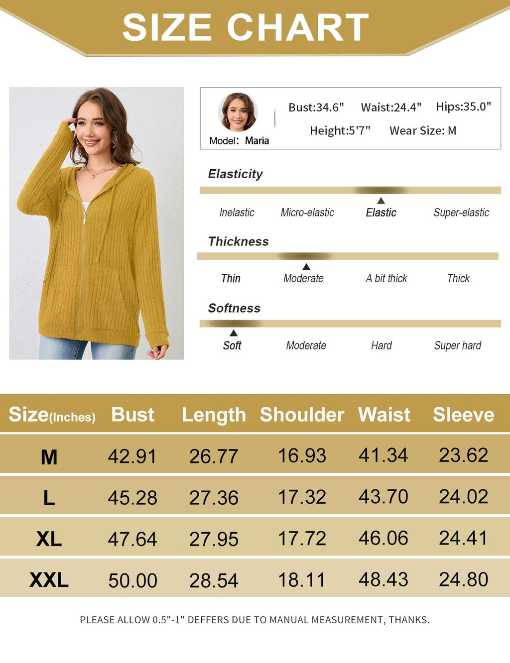 Flikity Zip Hoodie Damen Reißverschluss Sweatjacke mit Kapuze Dünne Jacke