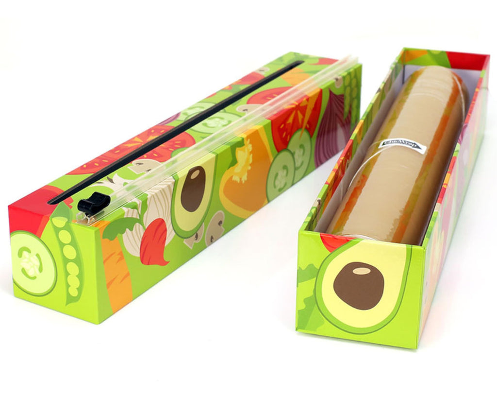ChicWrap -Chicwrap Sebzeler Doldurulabilir Folyo Dağıtıcı / Sürgülü Kesici, 650 cm Uzun Profesyonel BPA-Ücretsiz Plastik Film