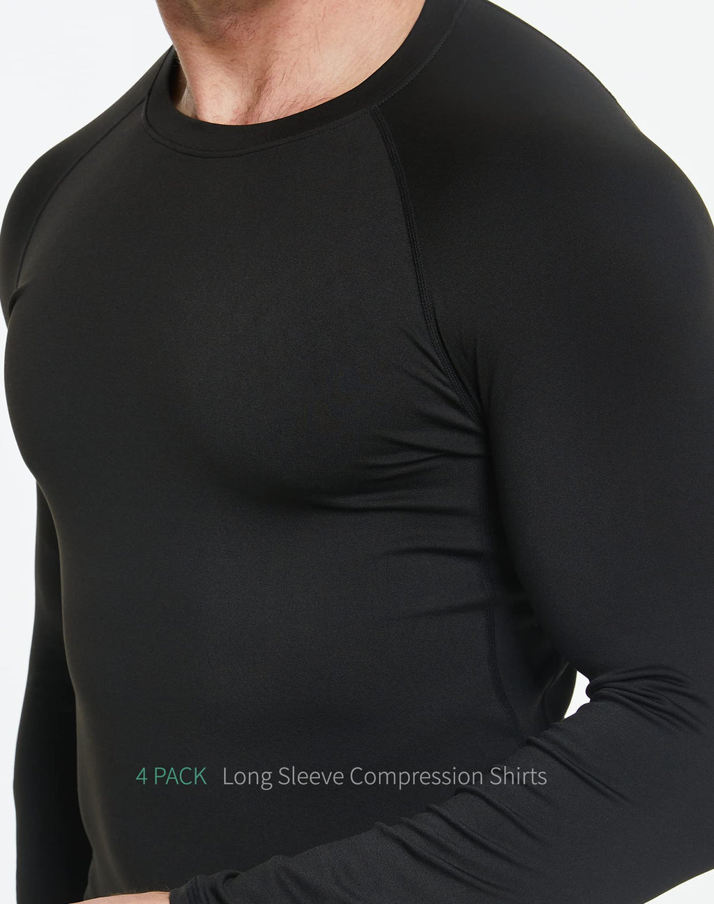 Paquete de 4 camisas de compresión para hombre, manga larga, atléticas, para clima frío, capa base, camiseta interior para entrenamiento, baloncesto
