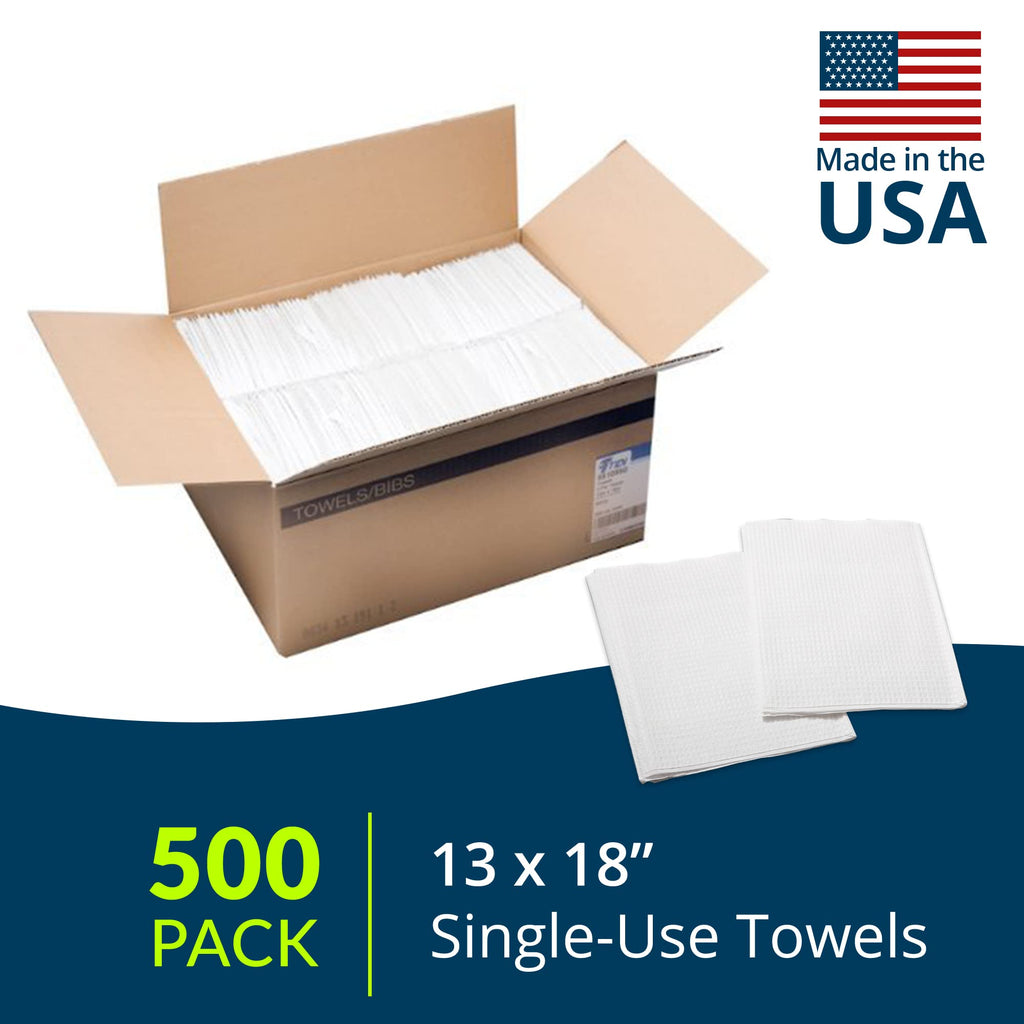 Avalon Papers Professional Towels, White, 13" x 18" (Pack of 500) - Waffle Embossed - 3-Ply Tissue - Dental Consumables (1001A)