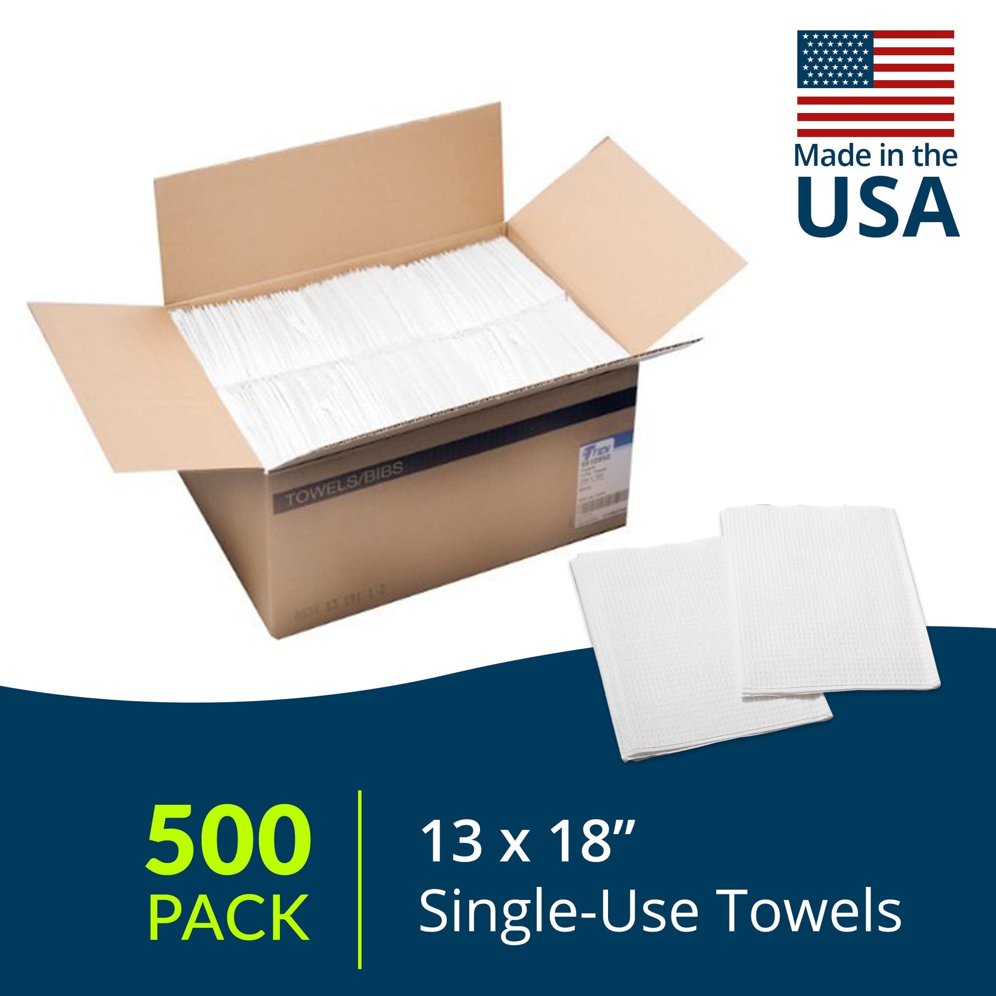 Avalon Papers Professional Towels, White, 13" x 18" (Pack of 500) - Waffle Embossed - 3-Ply Tissue - Dental Consumables (1001A)