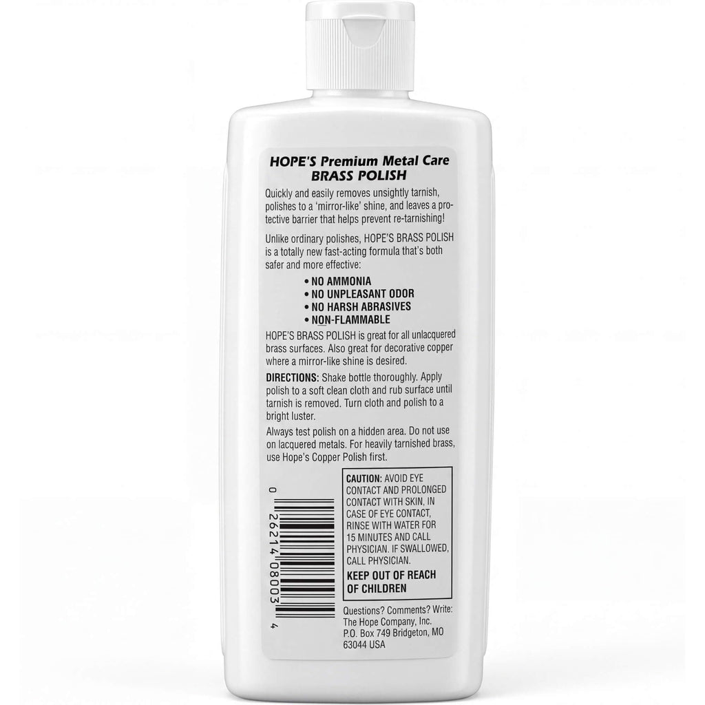HOPE'S Brass Polish & Cleaner, Tarnish Remover, Copper Silver 8oz, 12-Pack