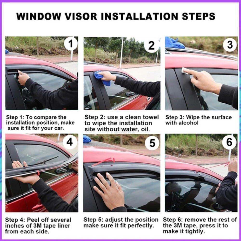 Car Craft Compatible With Bmw 3 Series F30 2012-2019 Rain Shine Side Window Wind Deflectors Rain Sun Guard Door Visor Doorvisor Deflector Visor Shades Ventvisor Strip CC-7675