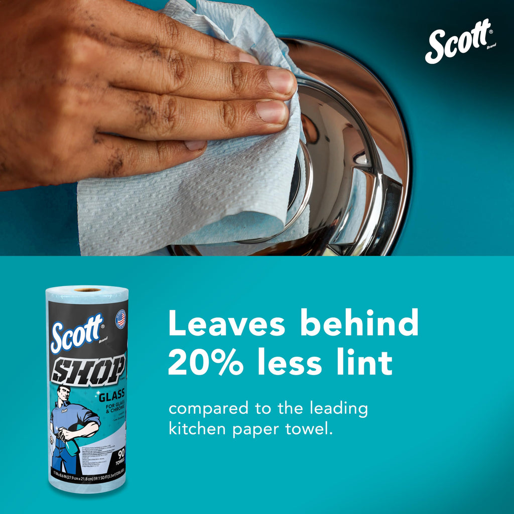 Scott Shop Towels Glass, 90 Towels/Roll, 12 Rolls/Case