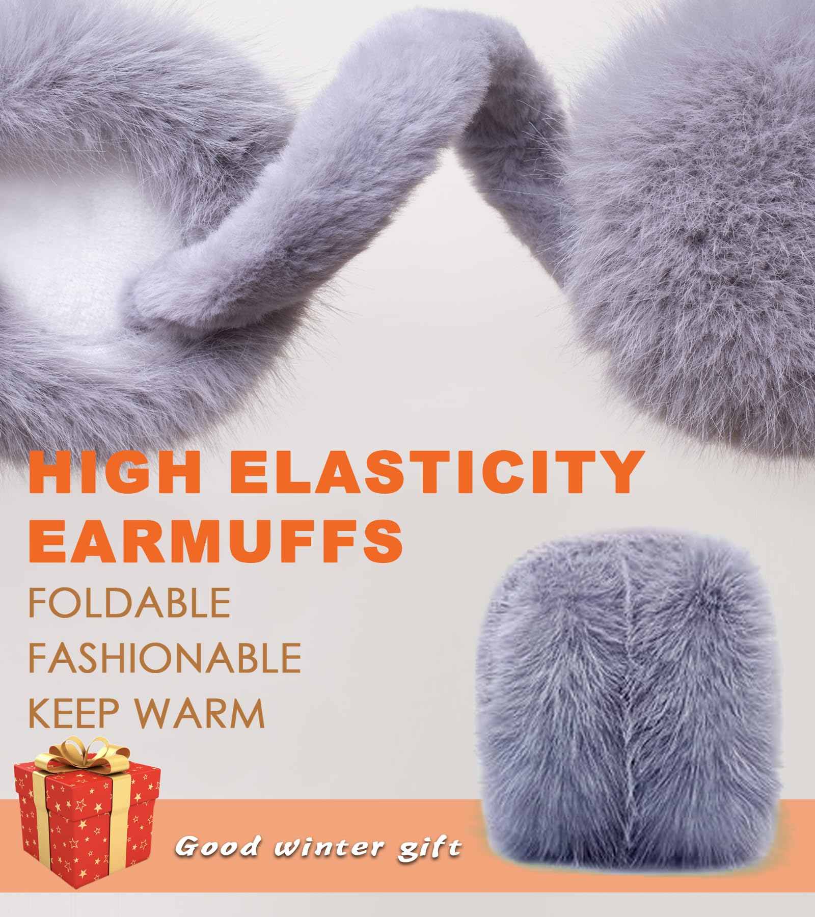 ZMUBB Winter Ear Muffs for Women Men - Foldable Fuzzy Earmuffs Faux Fur Ear Warmer, Perfect Ear Covers for Cold Days (green)