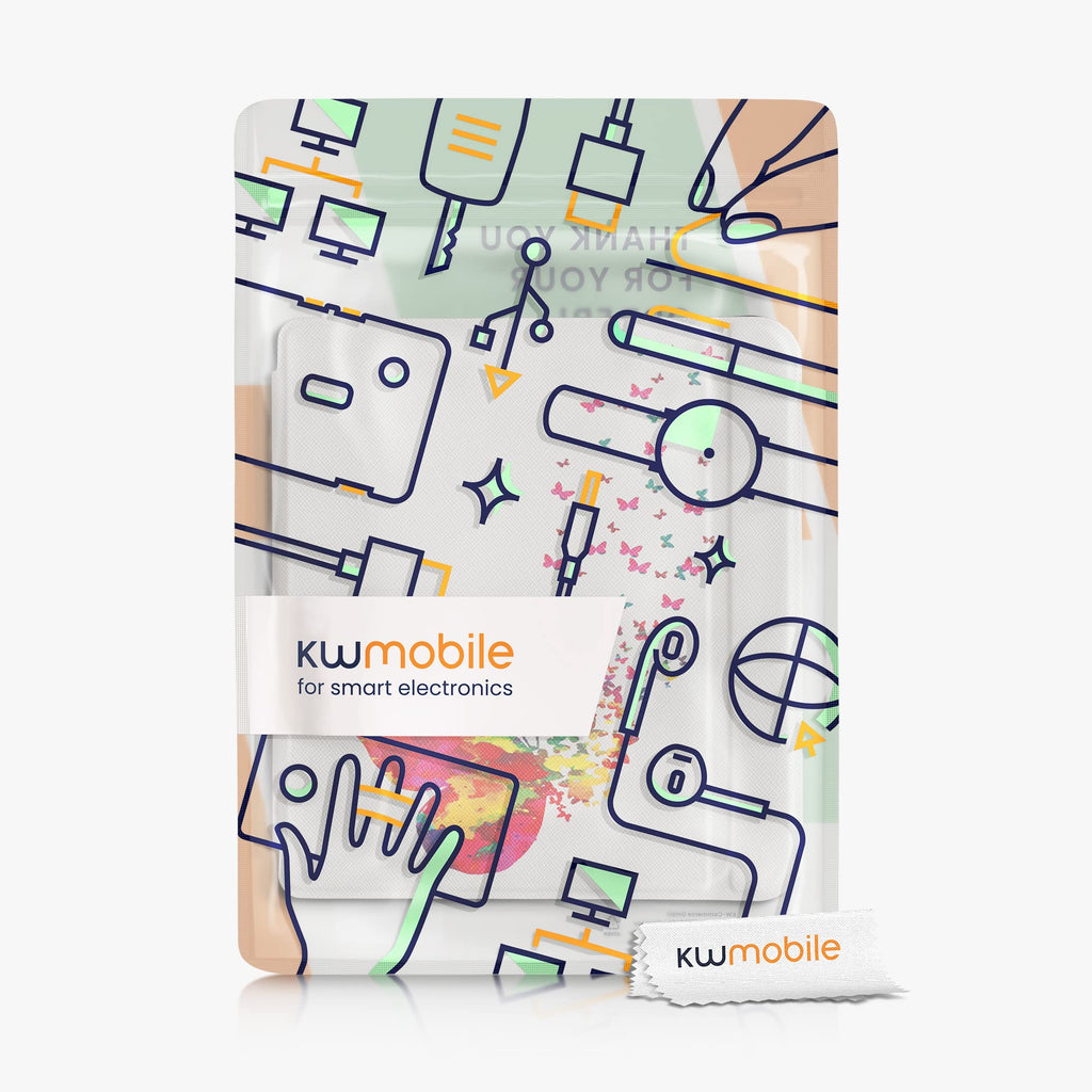 kwmobile Carcasa Compatible con Kobo Libra 2 Funda - Funda con Tapa y Cierre magnético de Cuero sintético - Degradado Mariposas