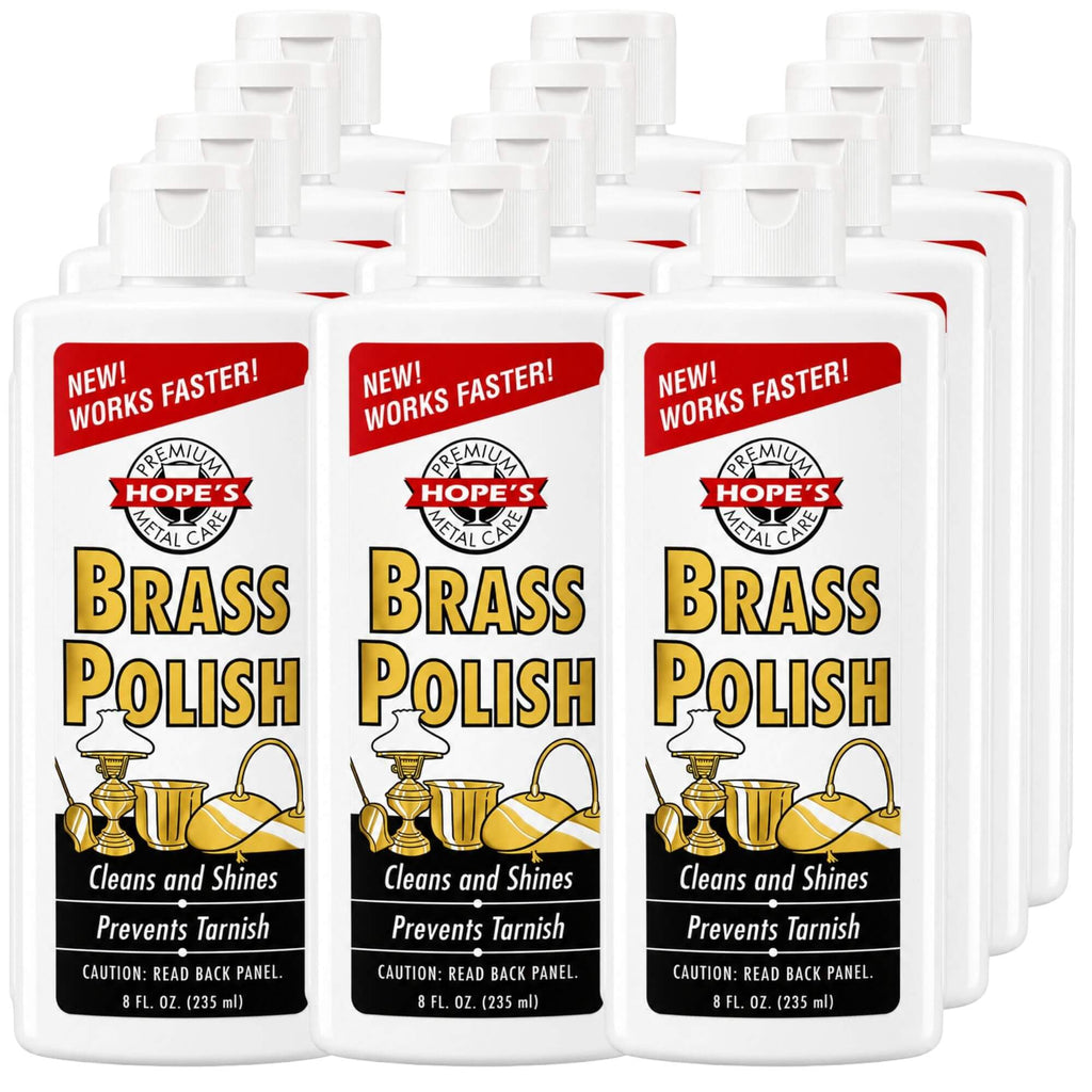 HOPE'S Brass Polish & Cleaner, Tarnish Remover, Copper Silver 8oz, 12-Pack