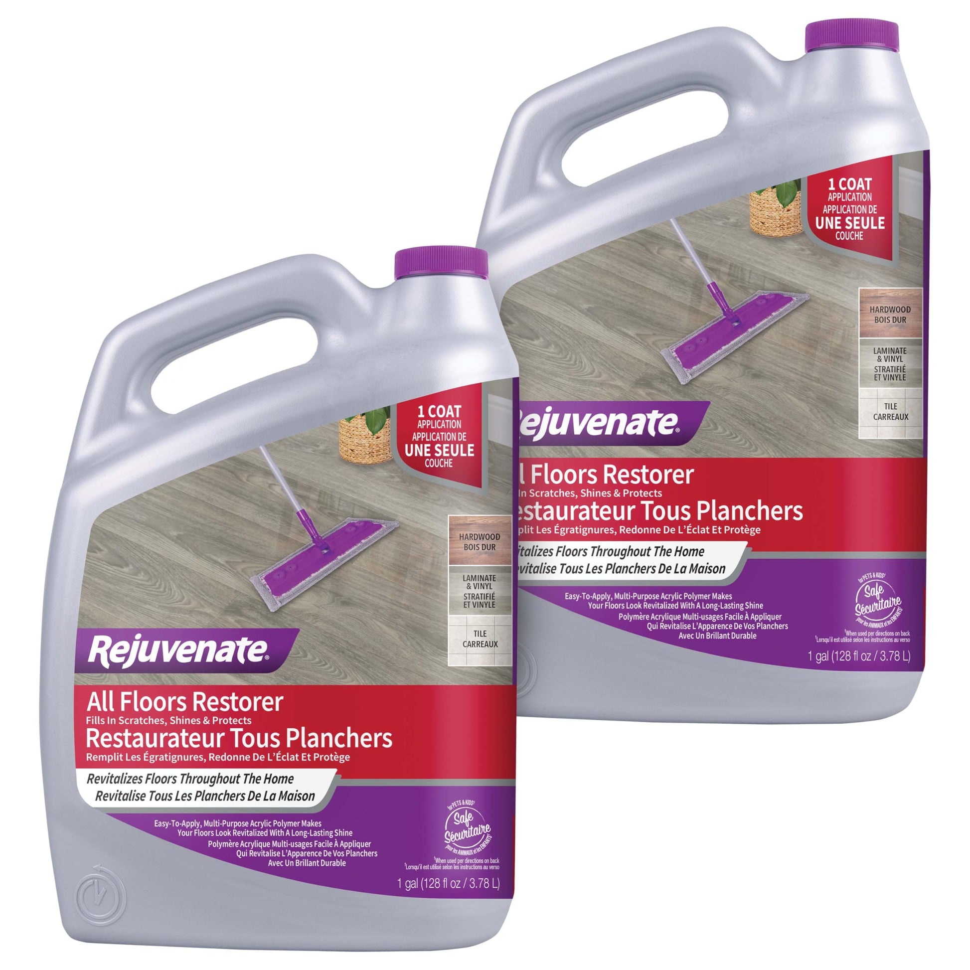 Rejuvenate All Floors Restorer 1 Gal, Fills Scratches, Shines & Protects